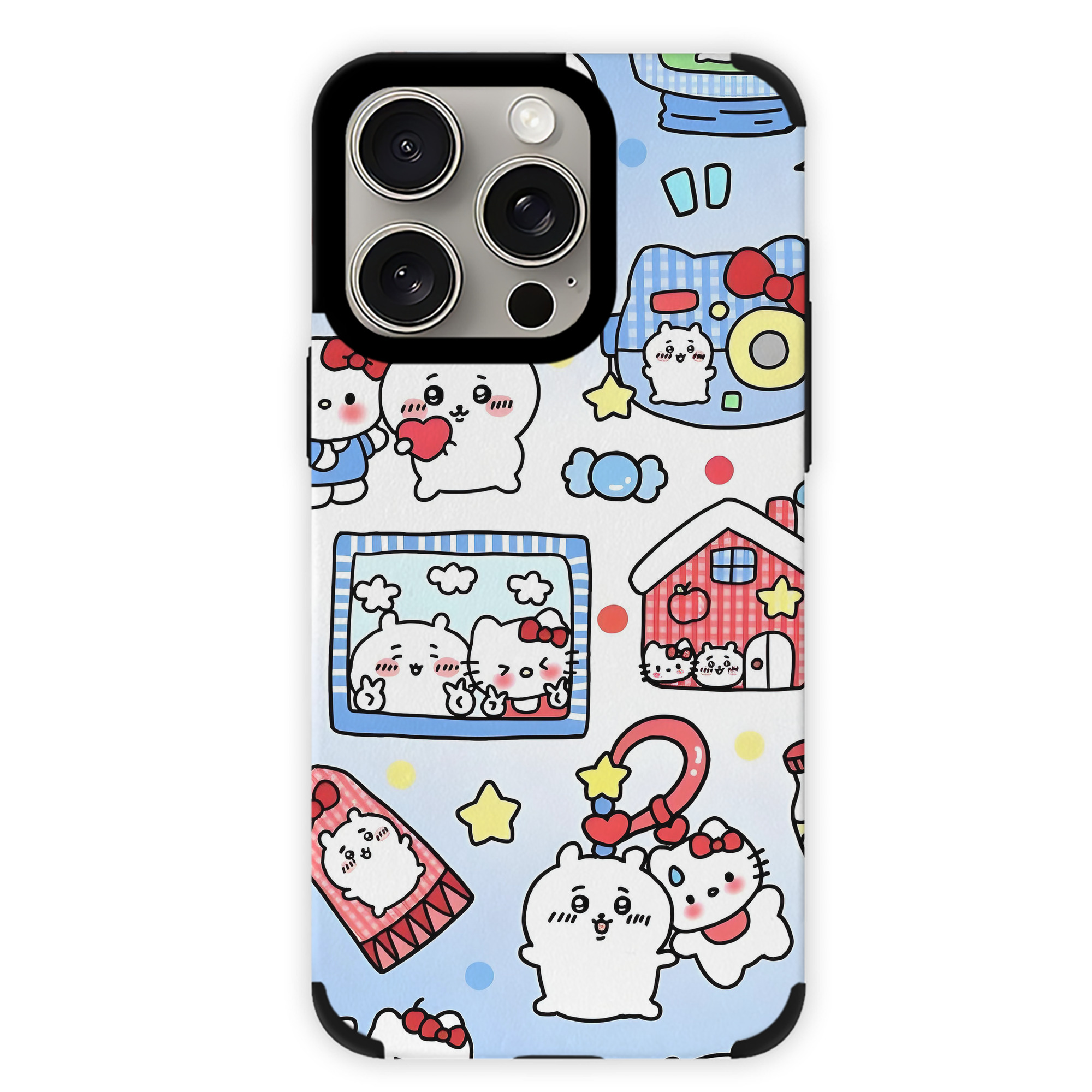 （画像用） ちいかわ Chii-kawa 【iPhone15ProMax対応】 PUレザー スマホケース 耐衝撃＆黄変防止
