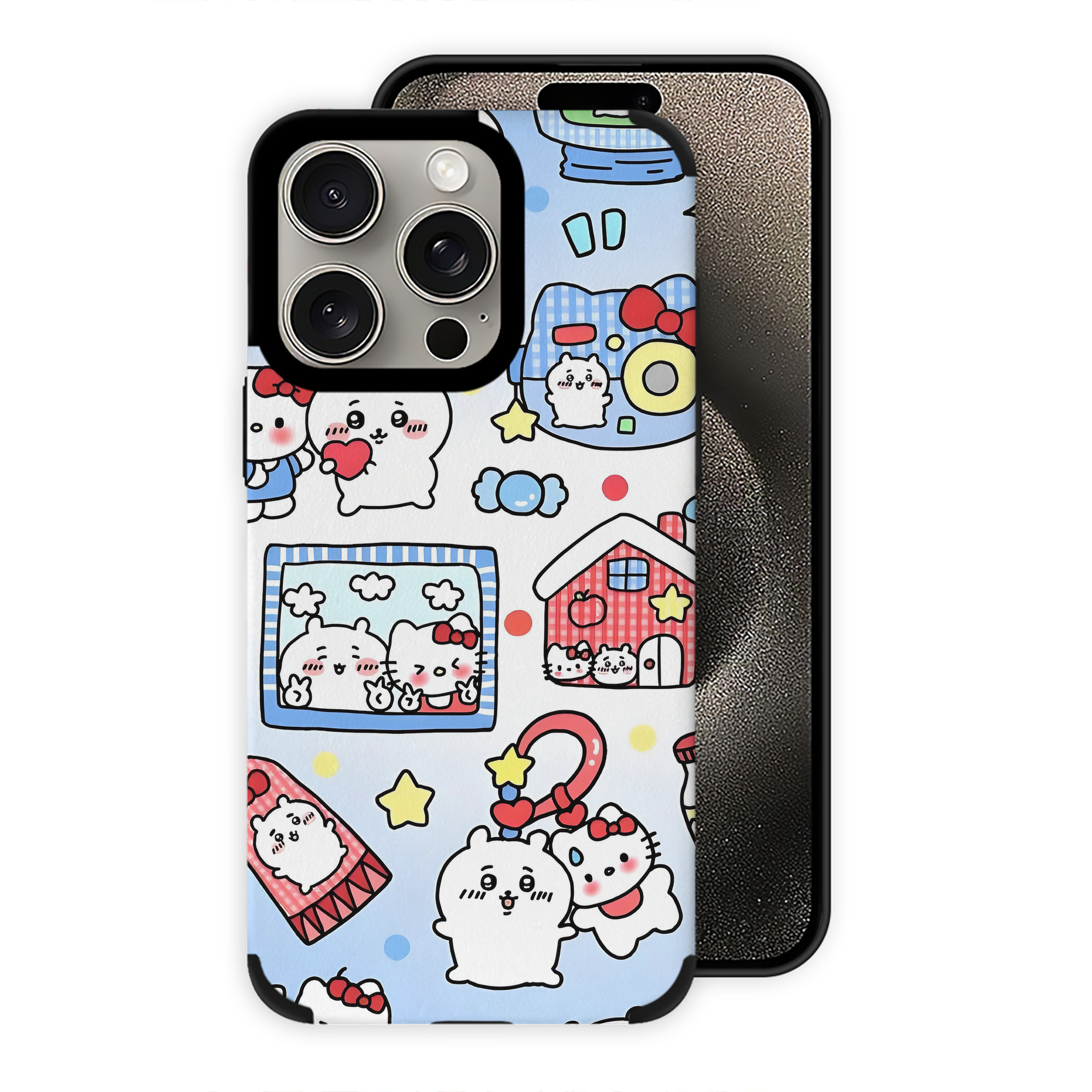 （画像用） ちいかわ Chii-kawa 【iPhone15ProMax対応】 PUレザー スマホケース 耐衝撃＆黄変防止