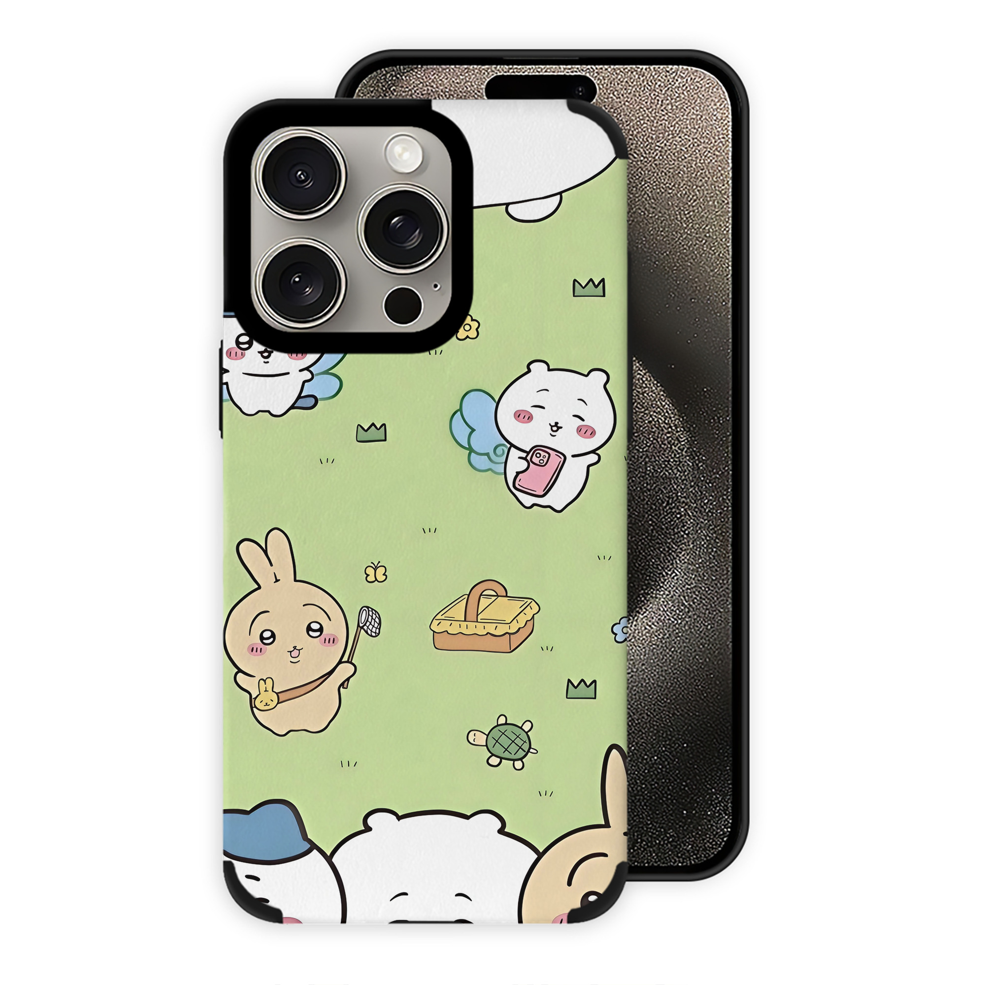 （画像用） ちいかわ Chii-kawa 【iPhone15ProMax対応】 PUレザー スマホケース 耐衝撃＆黄変防止