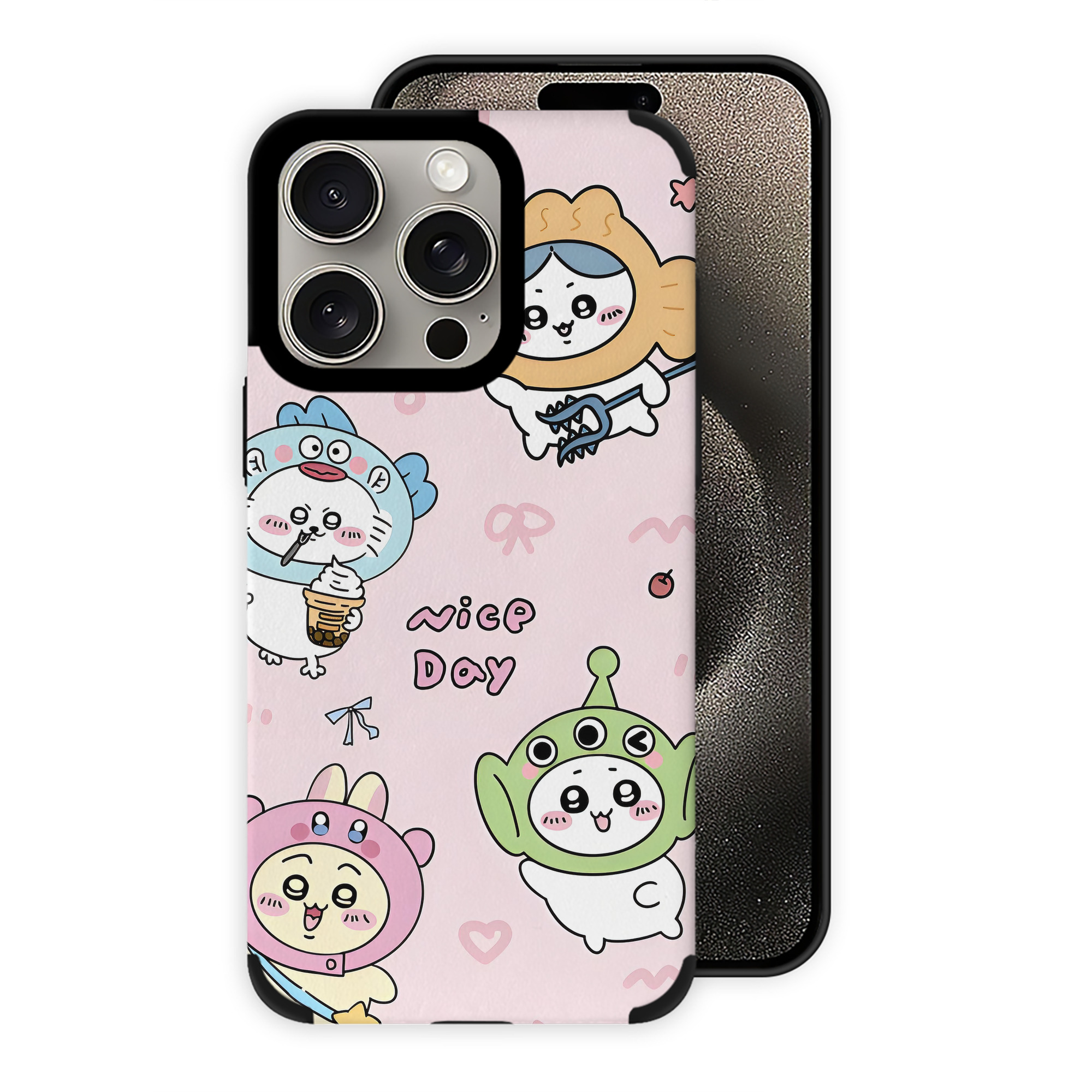 （画像用） ちいかわ Chii-kawa 【iPhone15ProMax対応】 PUレザー スマホケース 耐衝撃＆黄変防止