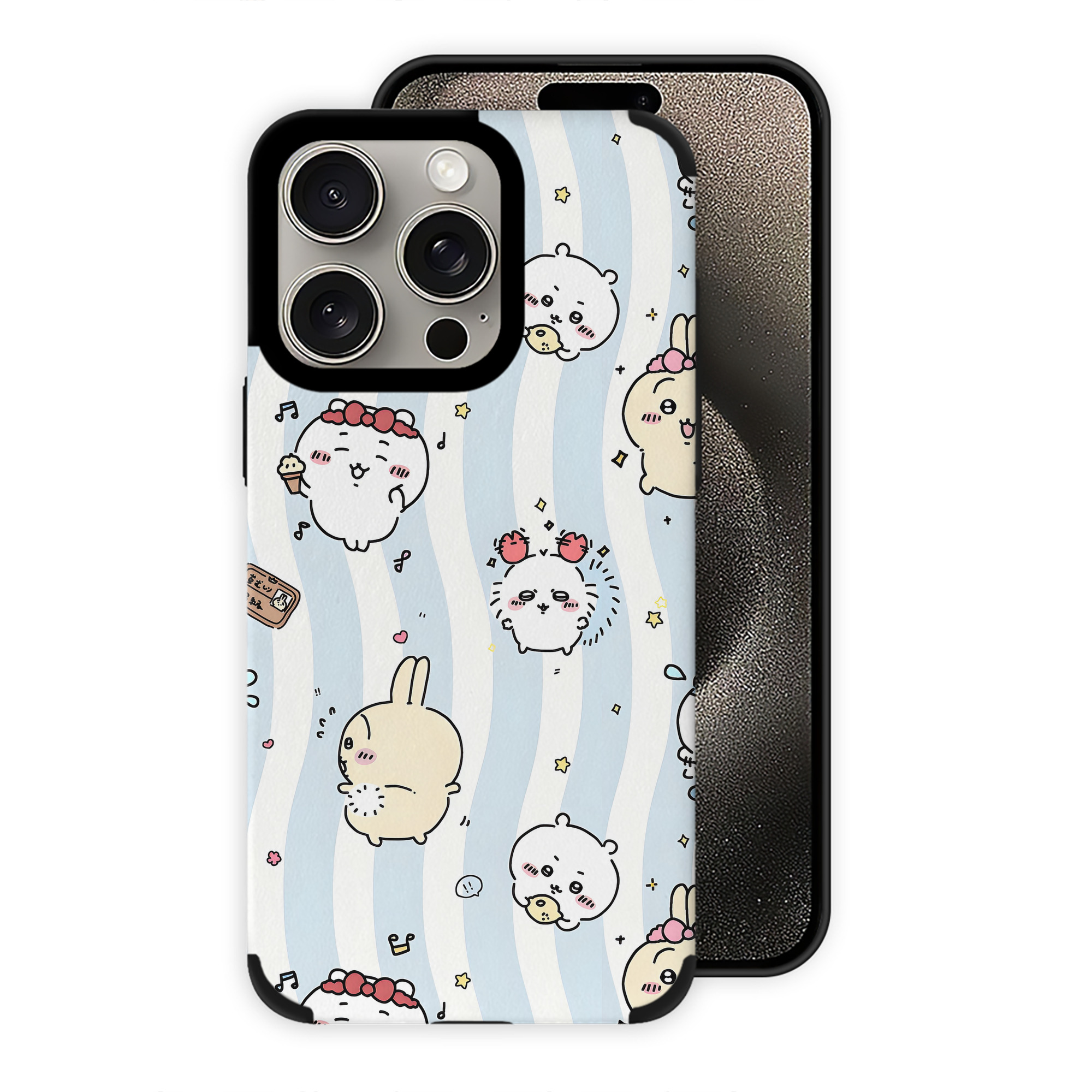 （画像用） ちいかわ Chii-kawa 【iPhone15ProMax対応】 PUレザー スマホケース 耐衝撃＆黄変防止