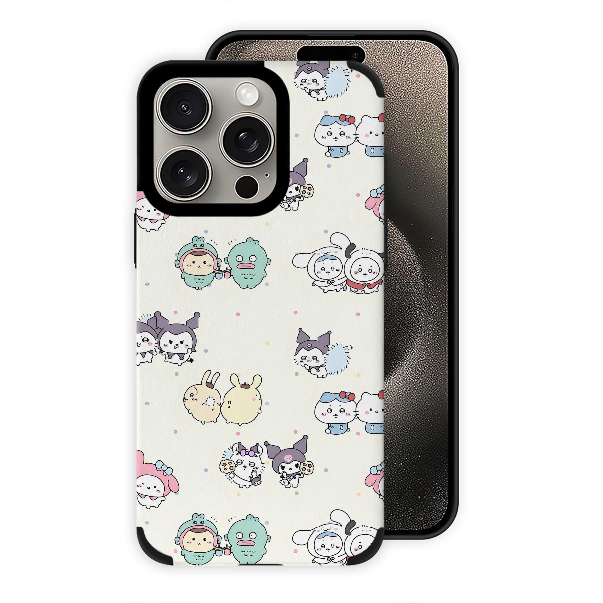 （画像用） ちいかわ Chii-kawa 【iPhone15ProMax対応】 PUレザー スマホケース 耐衝撃＆黄変防止