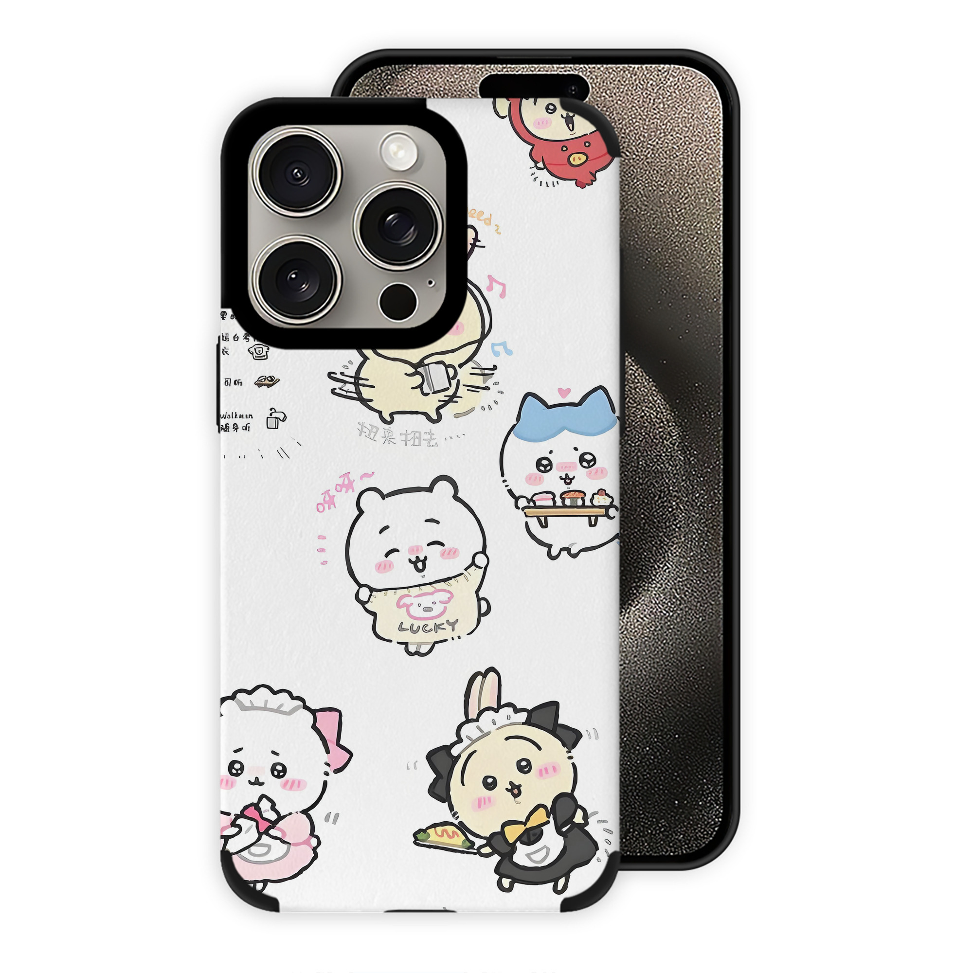 （画像用） ちいかわ Chii-kawa 【iPhone15ProMax対応】 PUレザー スマホケース 耐衝撃＆黄変防止
