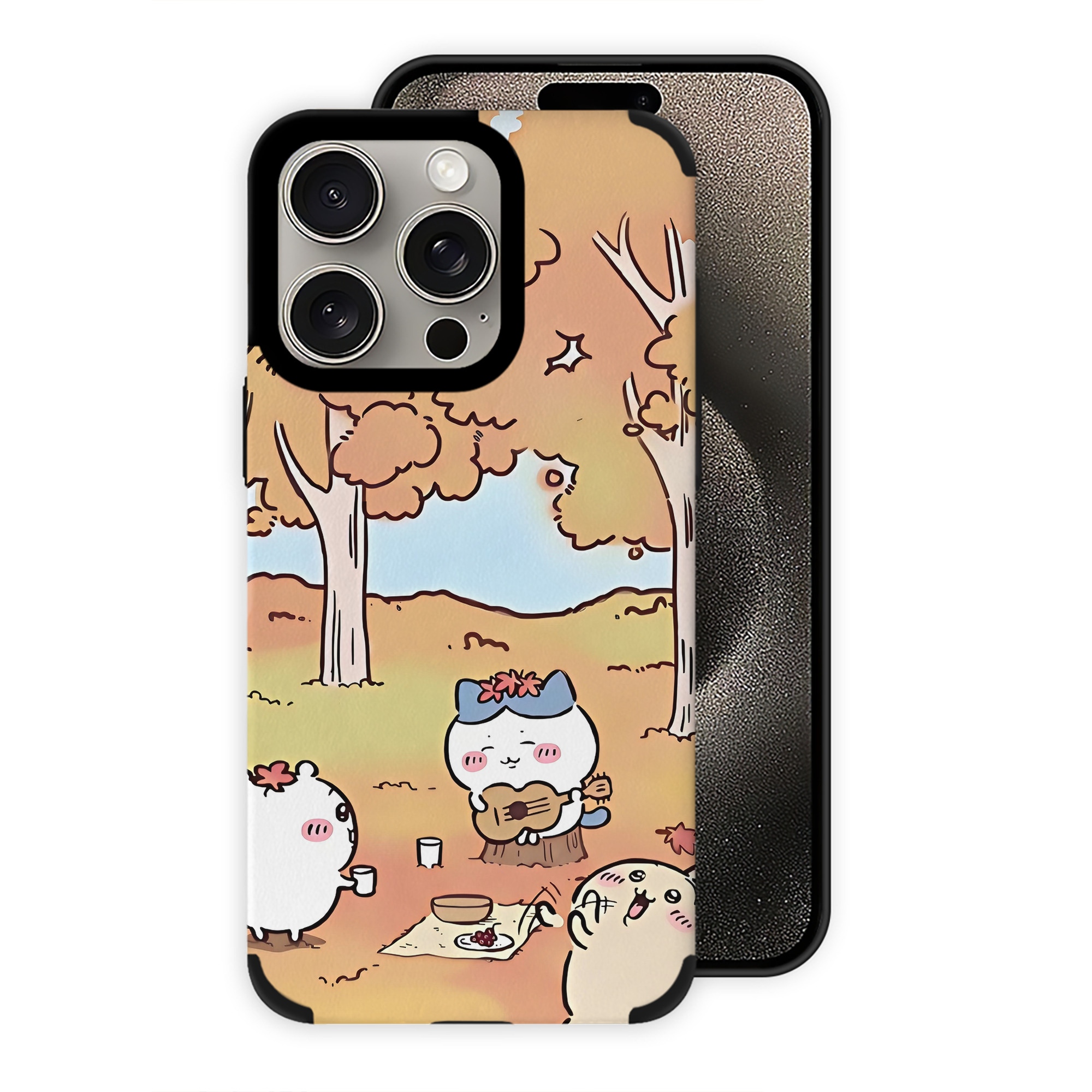 （画像用） ちいかわ Chii-kawa 【iPhone15ProMax対応】 PUレザー スマホケース 耐衝撃＆黄変防止