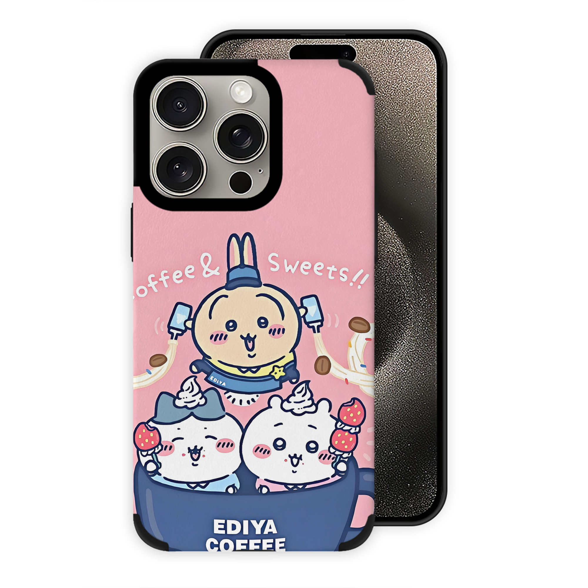 （画像用） ちいかわ Chii-kawa 【iPhone15ProMax対応】 PUレザー スマホケース 耐衝撃＆黄変防止