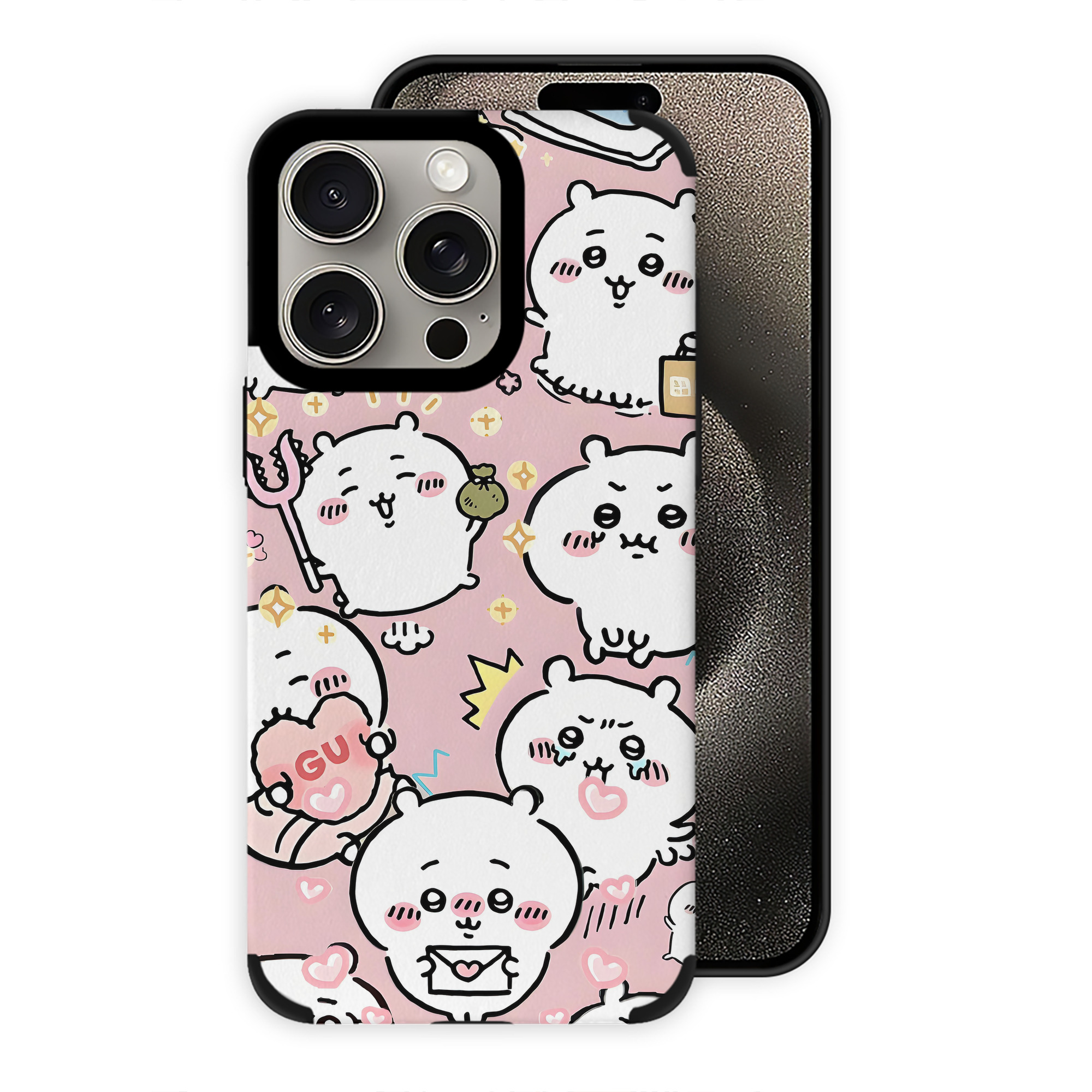（画像用） ちいかわ Chii-kawa 【iPhone15ProMax対応】 PUレザー スマホケース 耐衝撃＆黄変防止