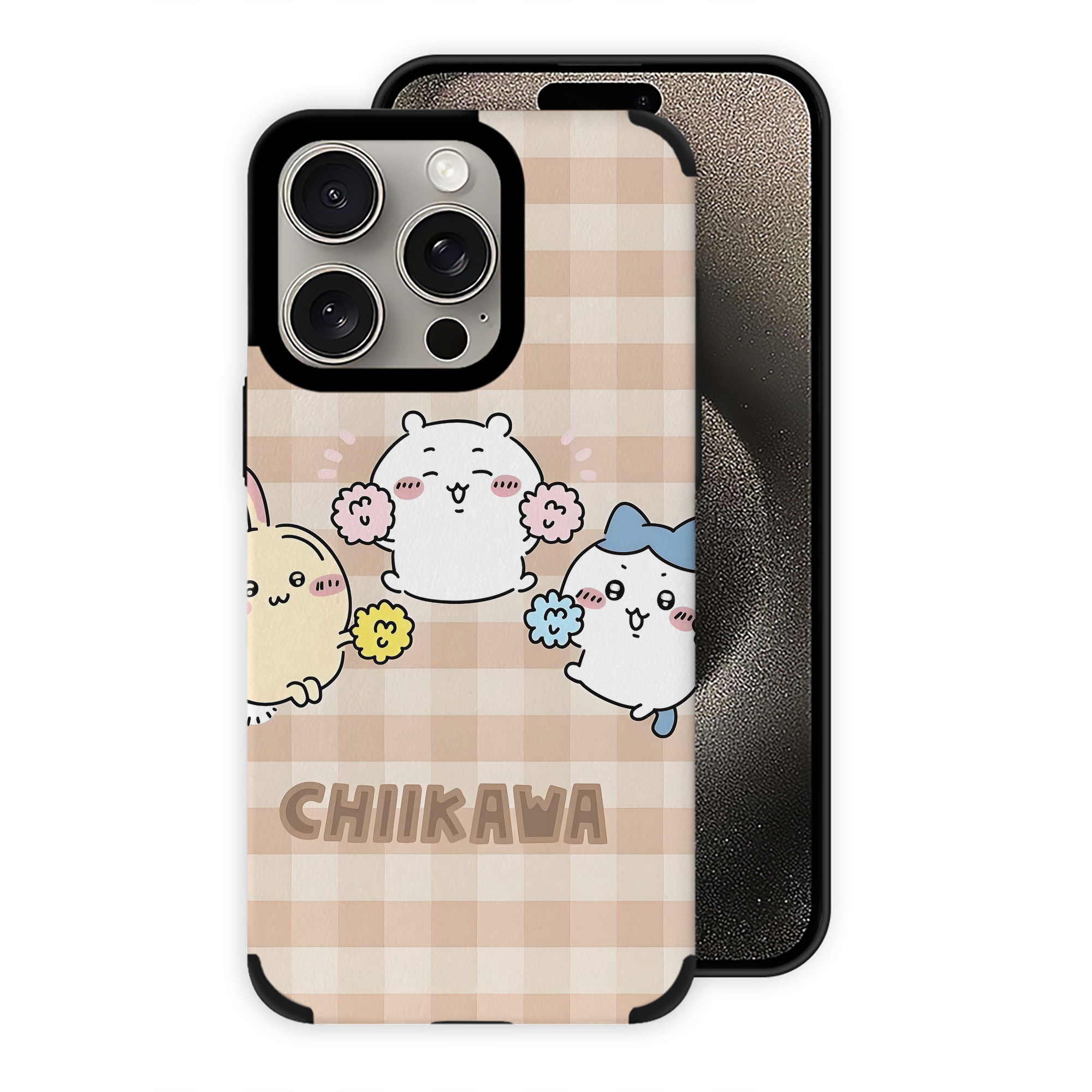 （画像用） ちいかわ Chii-kawa 【iPhone15ProMax対応】 PUレザー スマホケース 耐衝撃＆黄変防止