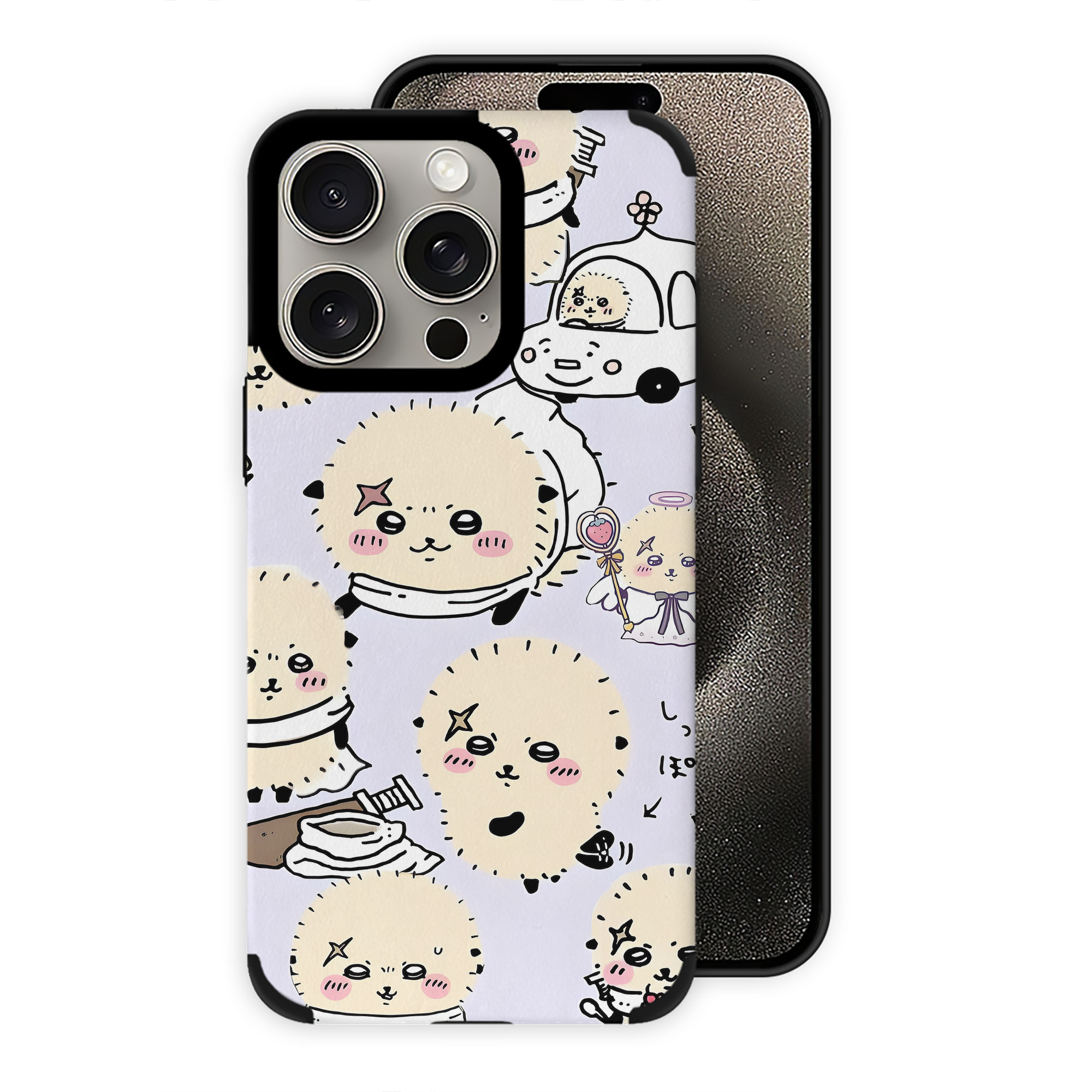 （画像用） ちいかわ Chii-kawa 【iPhone15ProMax対応】 PUレザー スマホケース 耐衝撃＆黄変防止