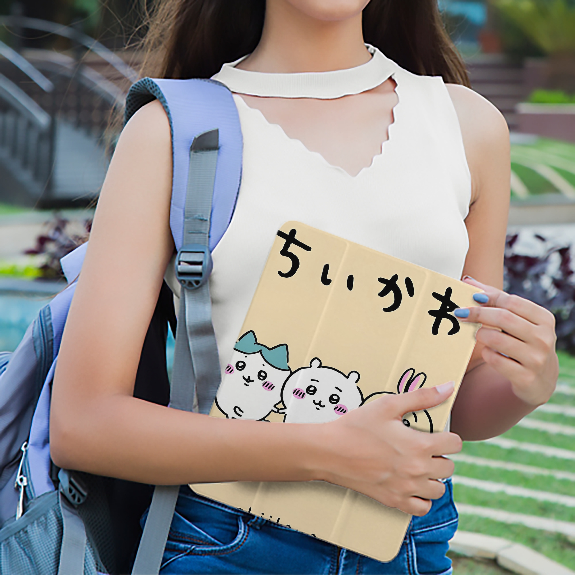 ちいかわ Chii-kawa IPad ケース ペン収納付き 三つ折りスタンド PUレザー×シリコン 対応機種9.5/10.5/10.9インチ