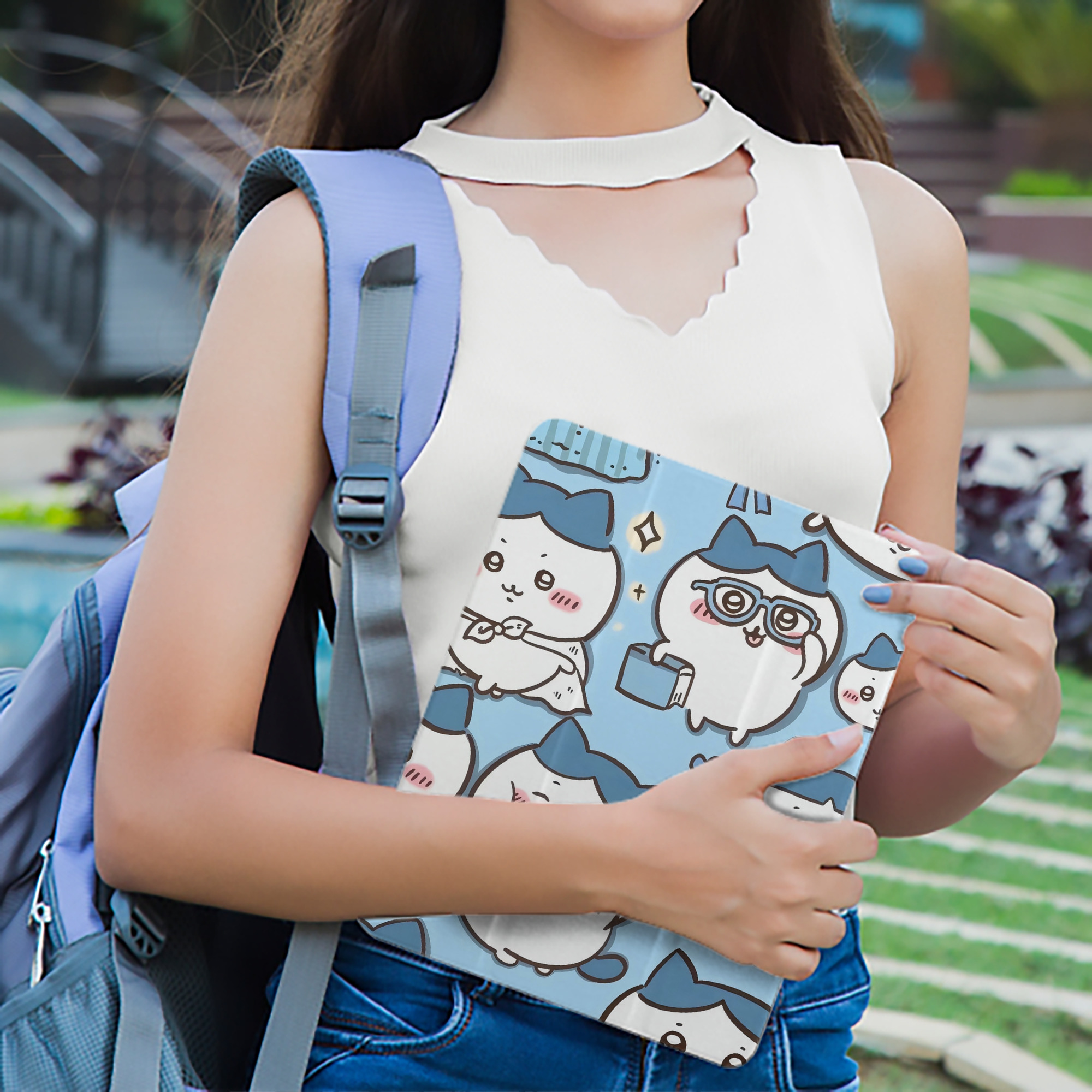 ちいかわ Chii-kawa IPad ケース ペン収納付き 三つ折りスタンド PUレザー×シリコン 対応機種9.5/10.5/10.9インチ