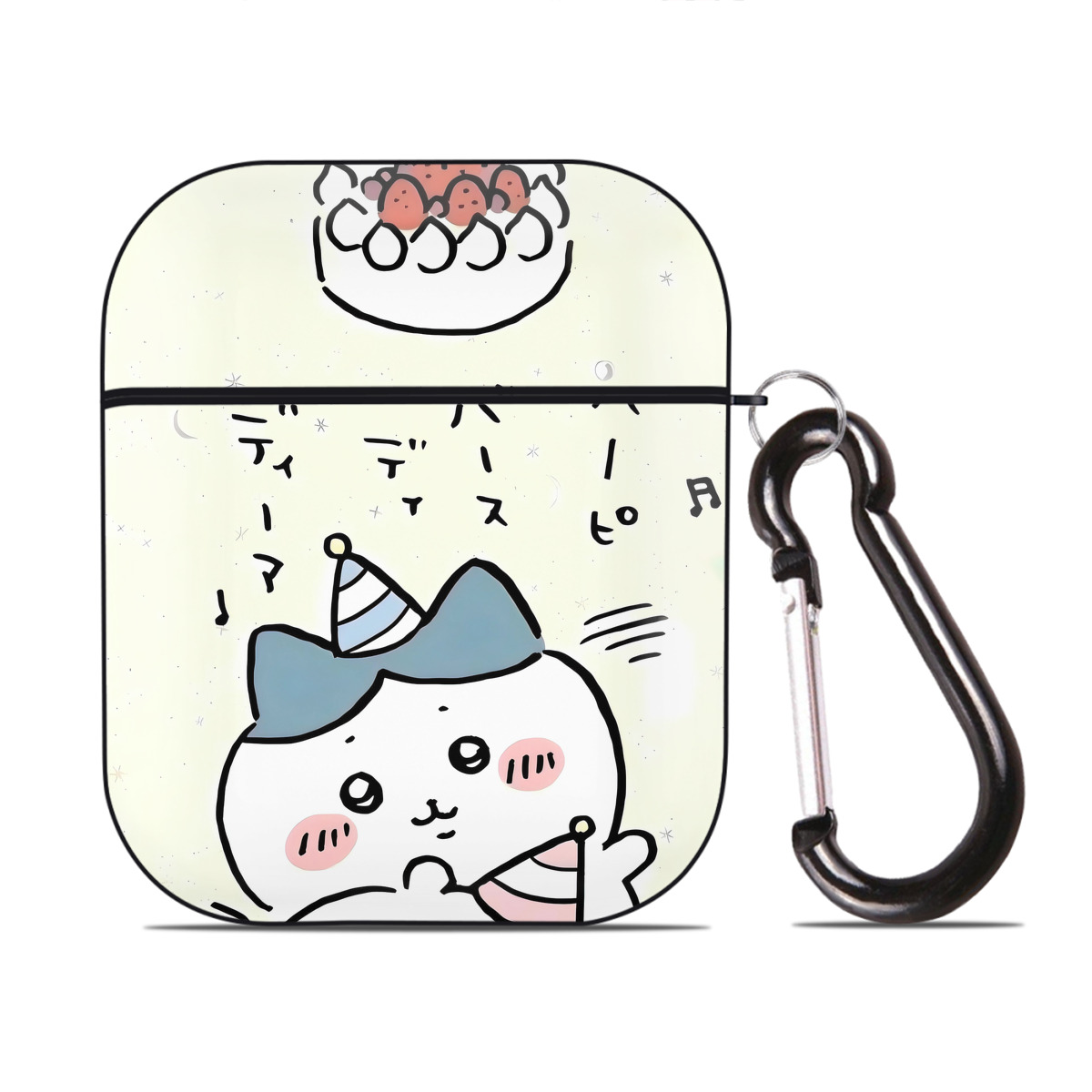 （画像用） ちいかわ Chii-kawa AirPods 第2世代保護ケース ハードシェル ブラック 耐衝撃・防指紋・カラビナ付き
