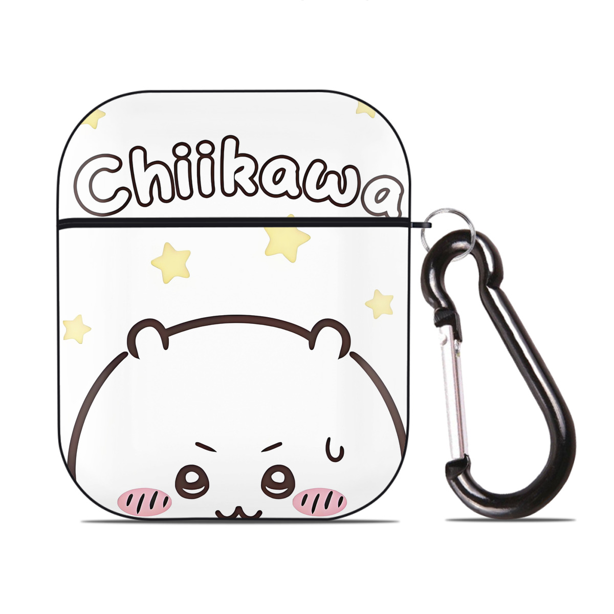 （画像用） ちいかわ Chii-kawa AirPods 第2世代保護ケース ハードシェル ブラック 耐衝撃・防指紋・カラビナ付き