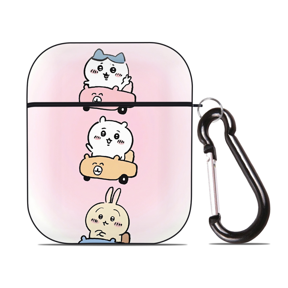 （画像用） ちいかわ Chii-kawa AirPods 第2世代保護ケース ハードシェル ブラック 耐衝撃・防指紋・カラビナ付き