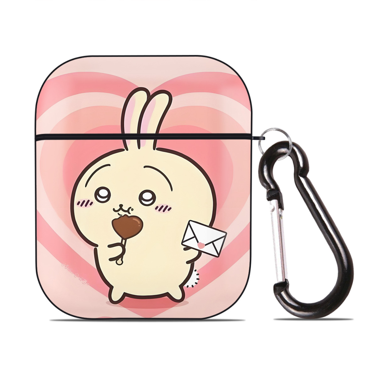 （画像用） ちいかわ Chii-kawa AirPods 第2世代保護ケース ハードシェル ブラック 耐衝撃・防指紋・カラビナ付き