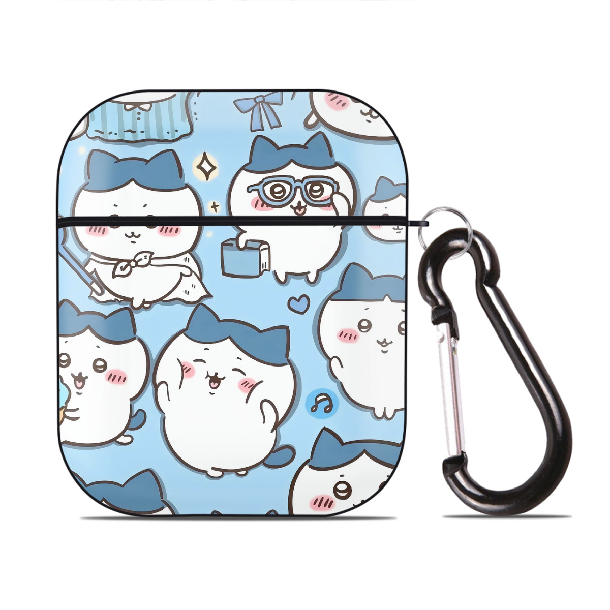 （画像用） ちいかわ Chii-kawa AirPods 第2世代保護ケース ハードシェル ブラック 耐衝撃・防指紋・カラビナ付き