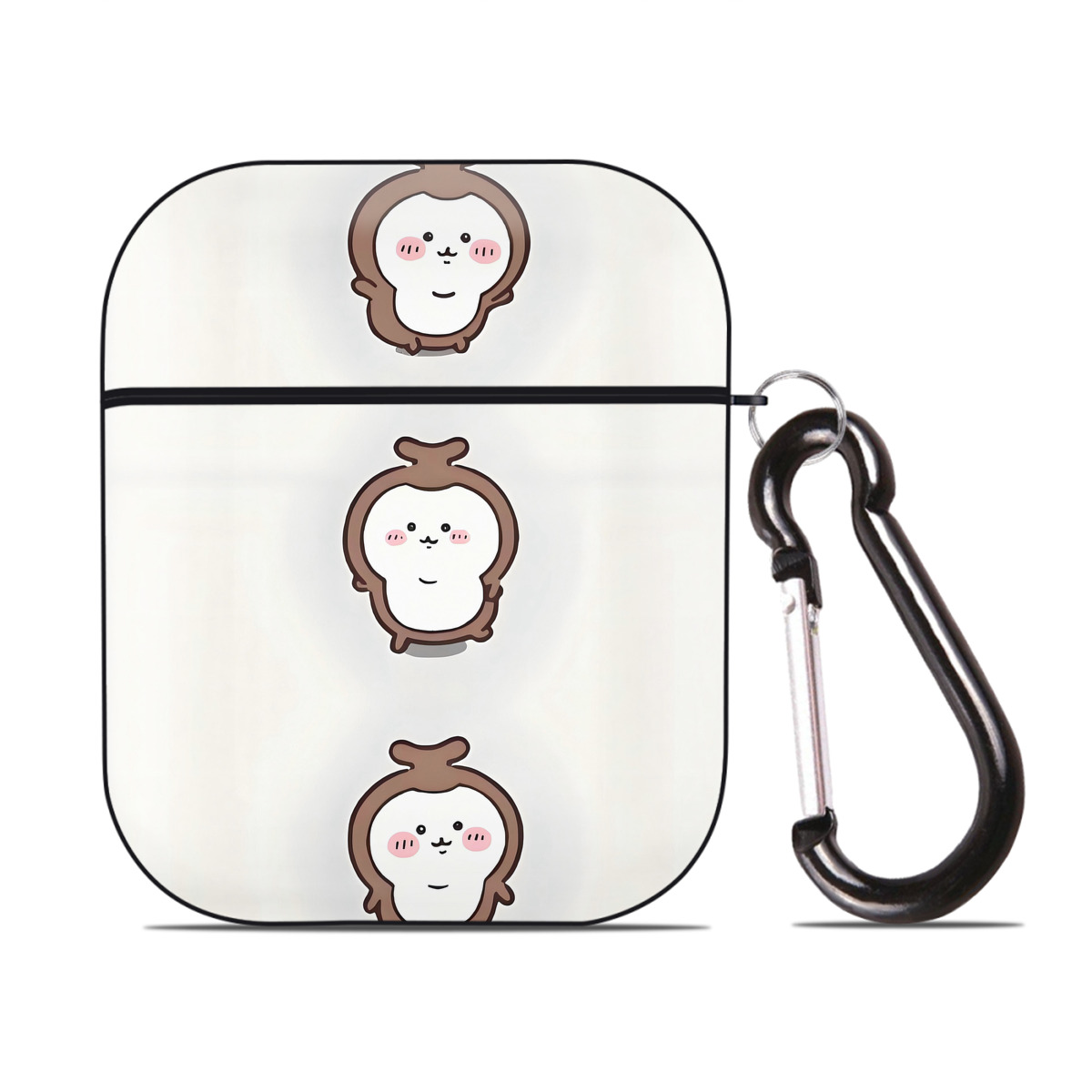 （画像用） ちいかわ Chii-kawa AirPods 第2世代保護ケース ハードシェル ブラック 耐衝撃・防指紋・カラビナ付き