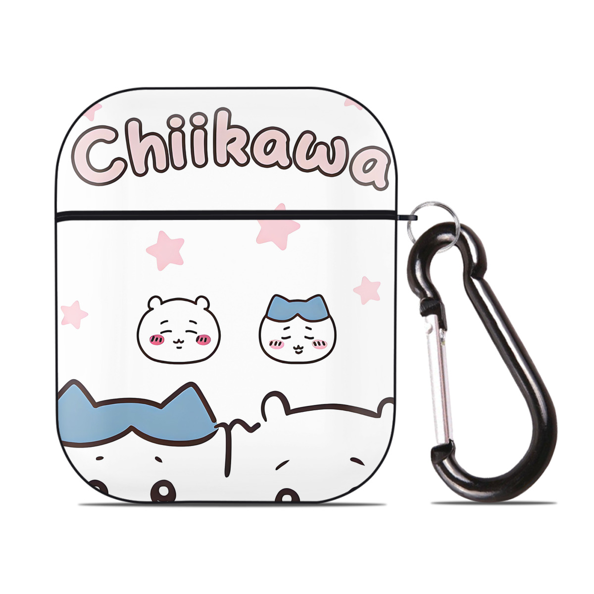 （画像用） ちいかわ Chii-kawa AirPods 第2世代保護ケース ハードシェル ブラック 耐衝撃・防指紋・カラビナ付き