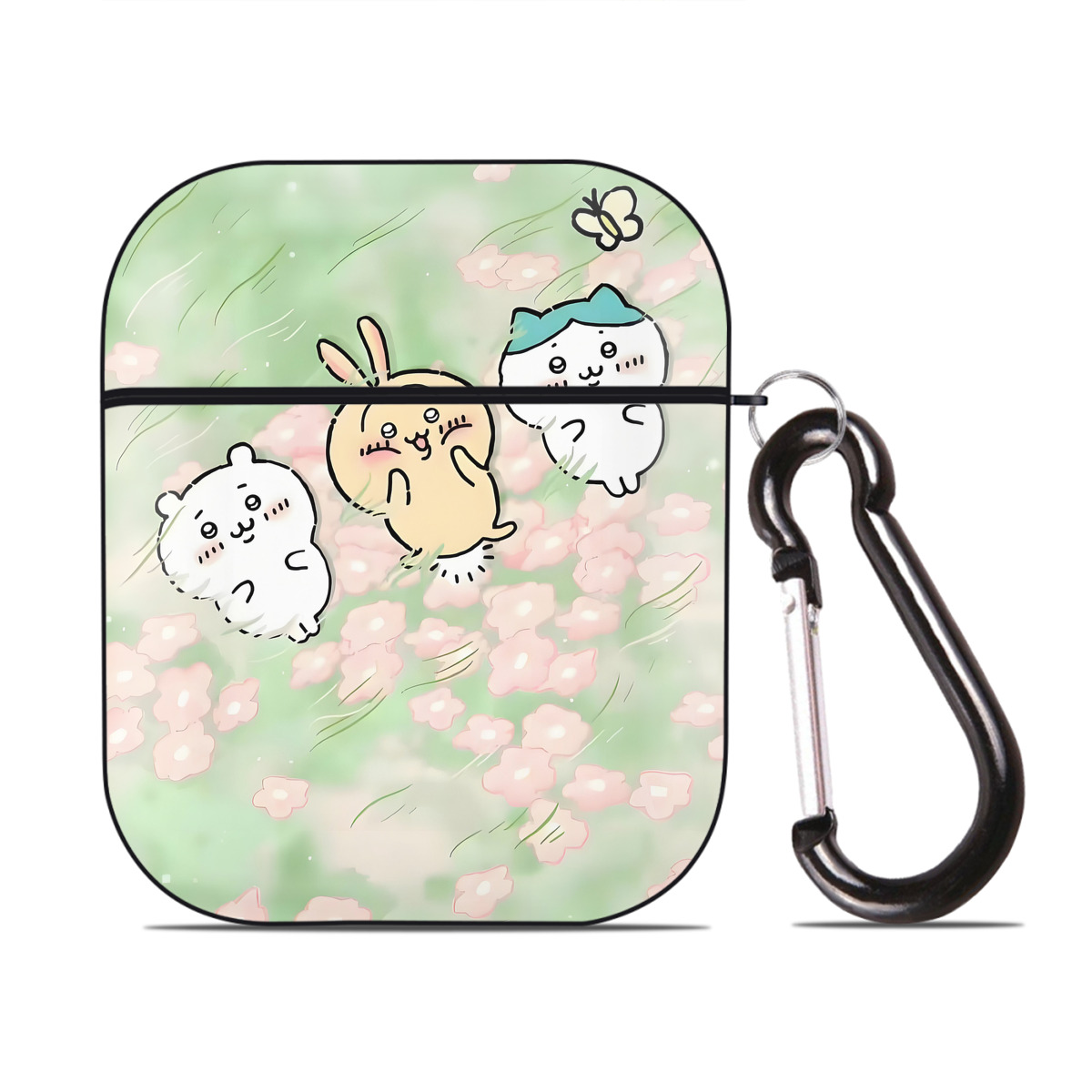 （画像用） ちいかわ Chii-kawa AirPods 第2世代保護ケース ハードシェル ブラック 耐衝撃・防指紋・カラビナ付き