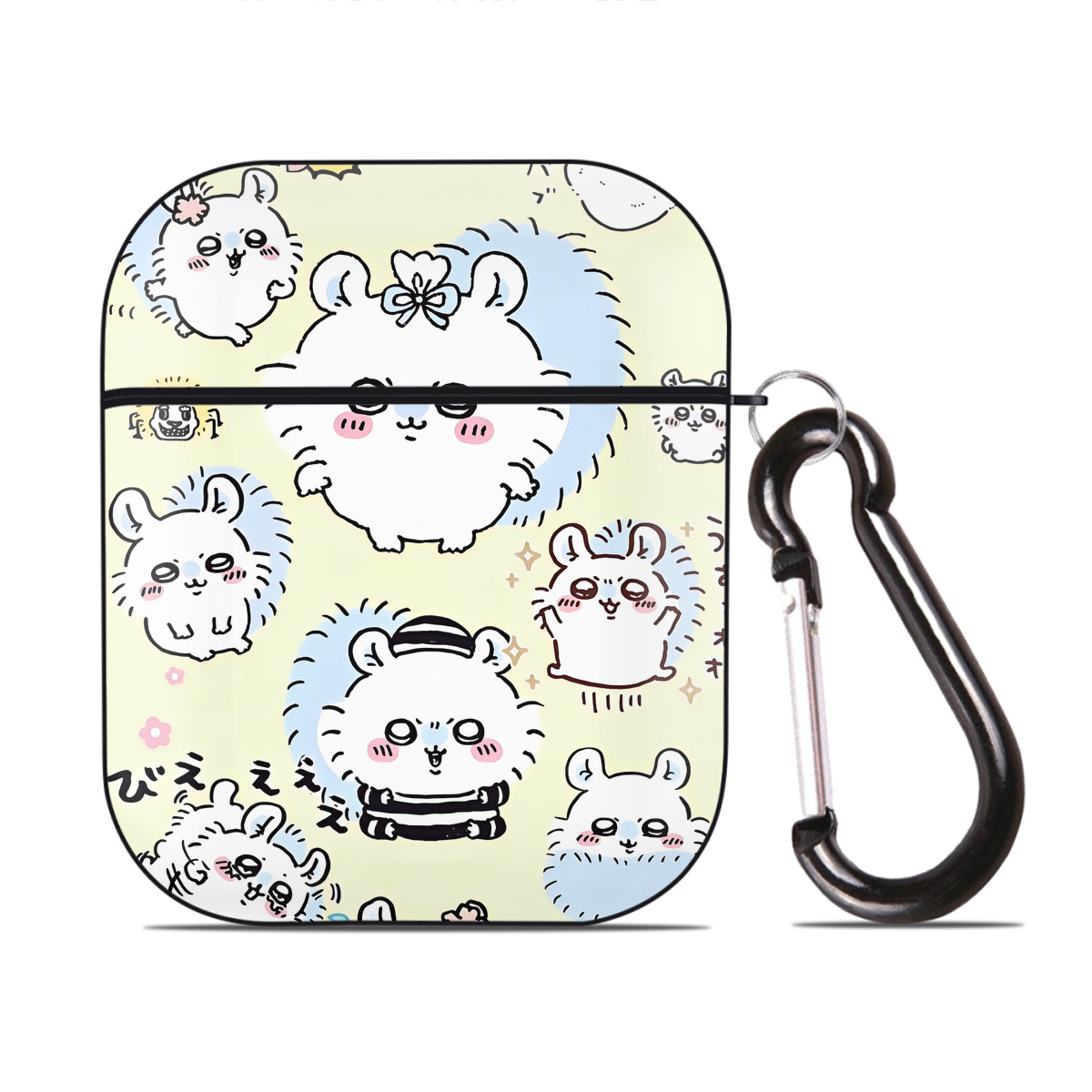 （画像用） ちいかわ Chii-kawa AirPods 第2世代保護ケース ハードシェル ブラック 耐衝撃・防指紋・カラビナ付き