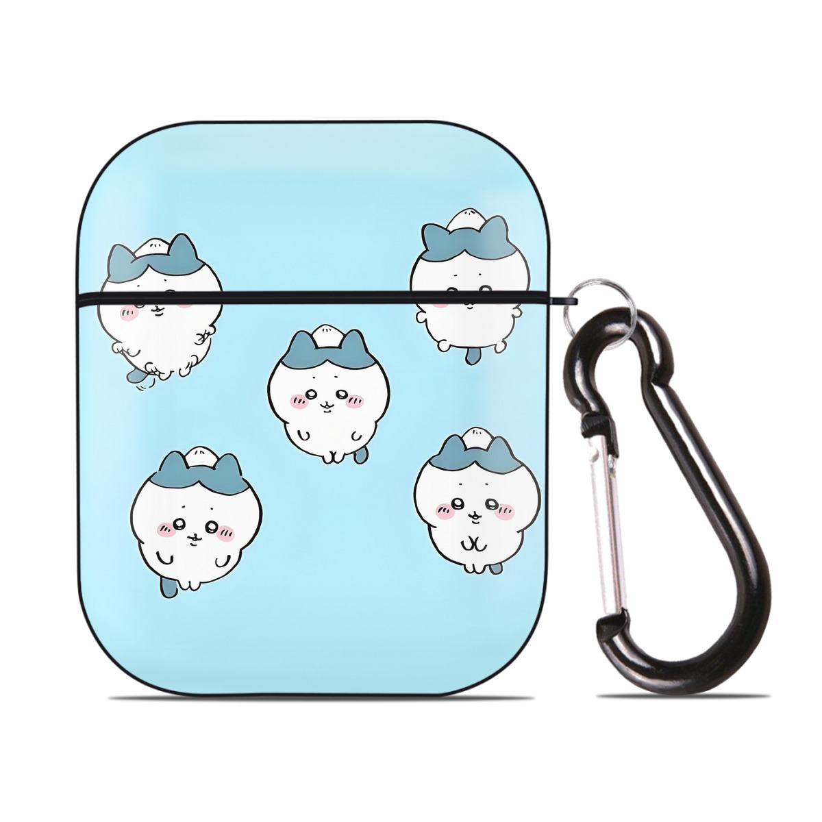（画像用） ちいかわ Chii-kawa AirPods 第2世代保護ケース ハードシェル ブラック 耐衝撃・防指紋・カラビナ付き