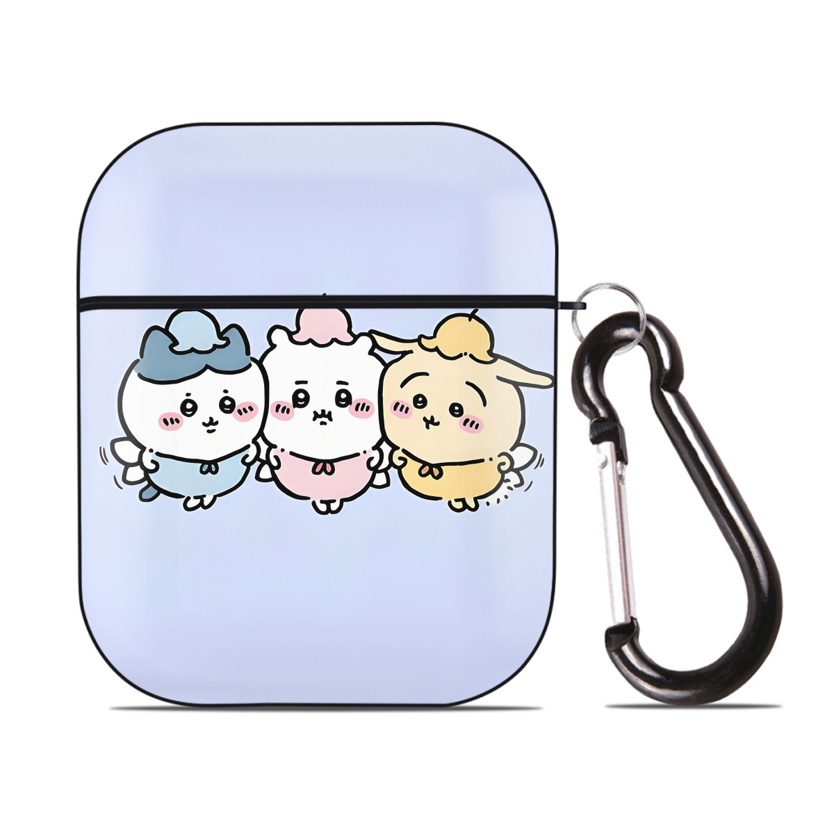 （画像用） ちいかわ Chii-kawa AirPods 第2世代保護ケース ハードシェル ブラック 耐衝撃・防指紋・カラビナ付き