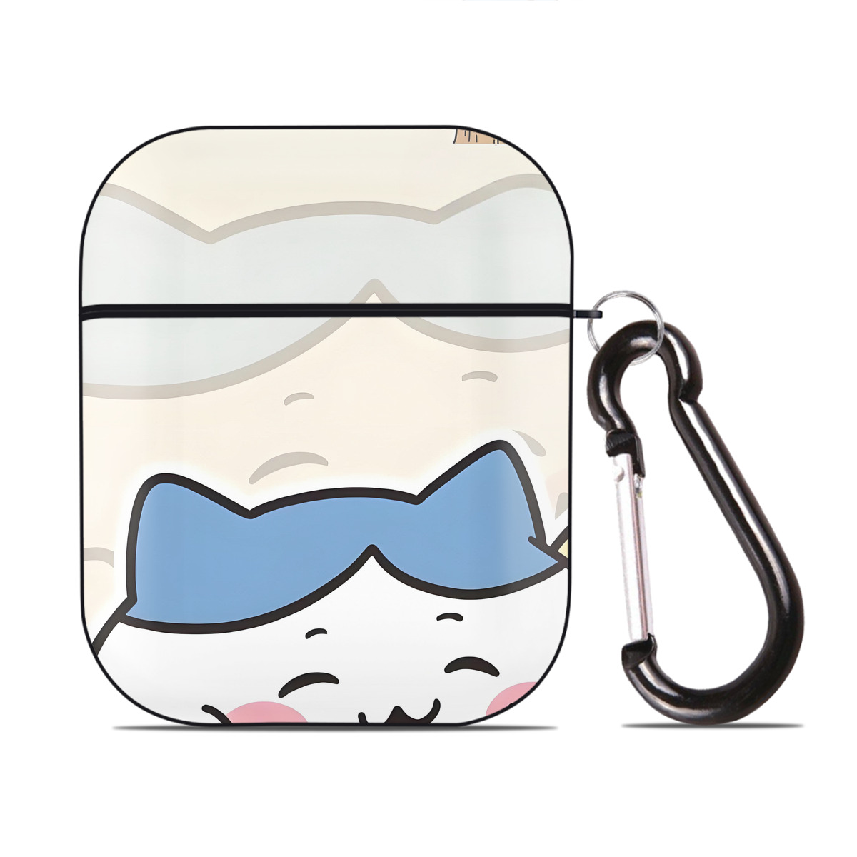 （画像用） ちいかわ Chii-kawa AirPods 第2世代保護ケース ハードシェル ブラック 耐衝撃・防指紋・カラビナ付き