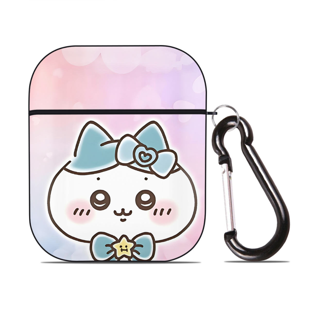 （画像用） ちいかわ Chii-kawa AirPods 第2世代保護ケース ハードシェル ブラック 耐衝撃・防指紋・カラビナ付き
