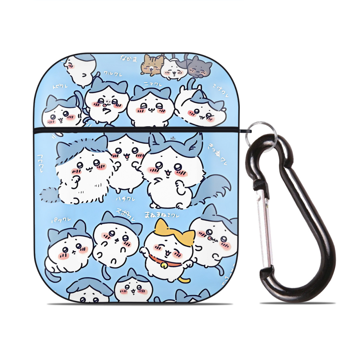 （画像用） ちいかわ Chii-kawa AirPods 第2世代保護ケース ハードシェル ブラック 耐衝撃・防指紋・カラビナ付き