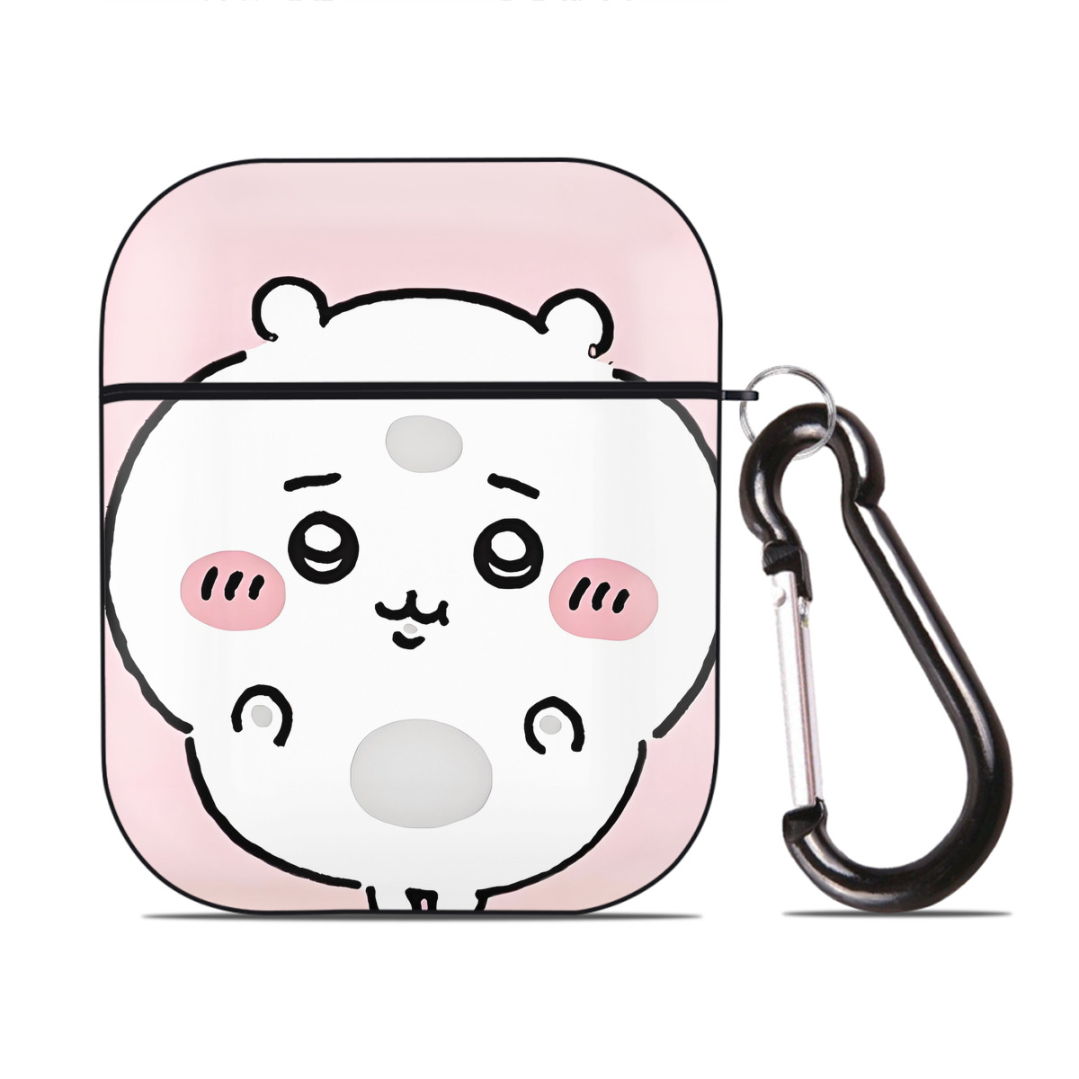 （画像用） ちいかわ Chii-kawa AirPods 第2世代保護ケース ハードシェル ブラック 耐衝撃・防指紋・カラビナ付き