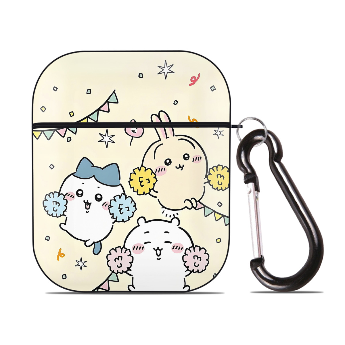 （画像用） ちいかわ Chii-kawa AirPods 第2世代保護ケース ハードシェル ブラック 耐衝撃・防指紋・カラビナ付き