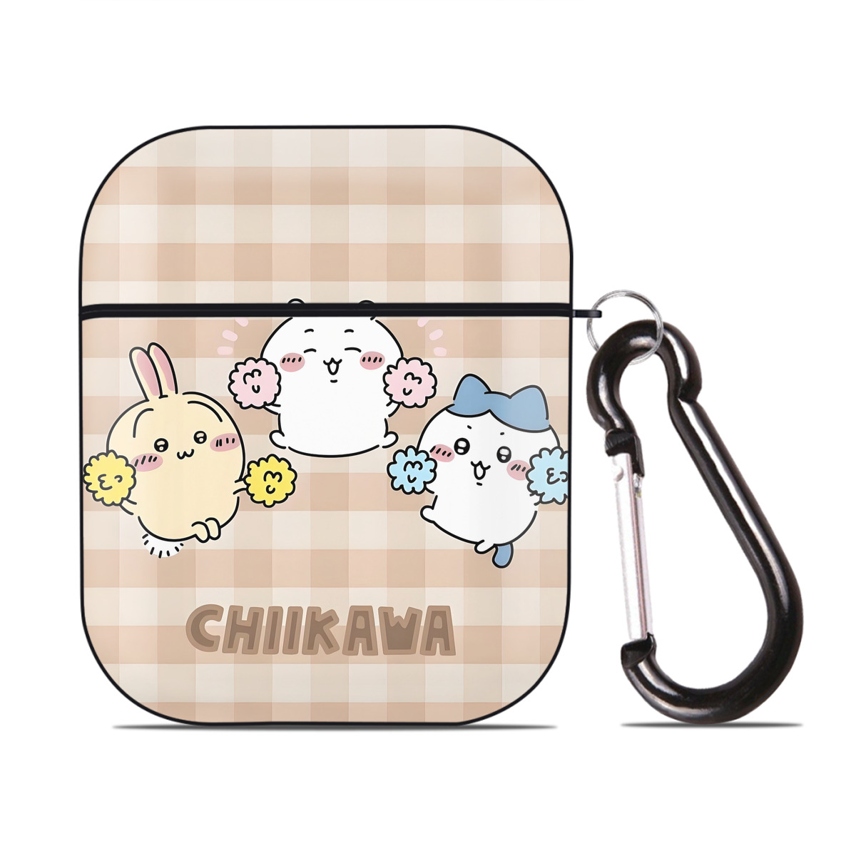（画像用） ちいかわ Chii-kawa AirPods 第2世代保護ケース ハードシェル ブラック 耐衝撃・防指紋・カラビナ付き