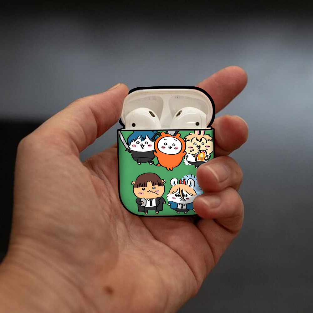 ちいかわ Chii-kawa AirPods 第2世代保護ケース ハードシェル ブラック 耐衝撃・防指紋・カラビナ付き