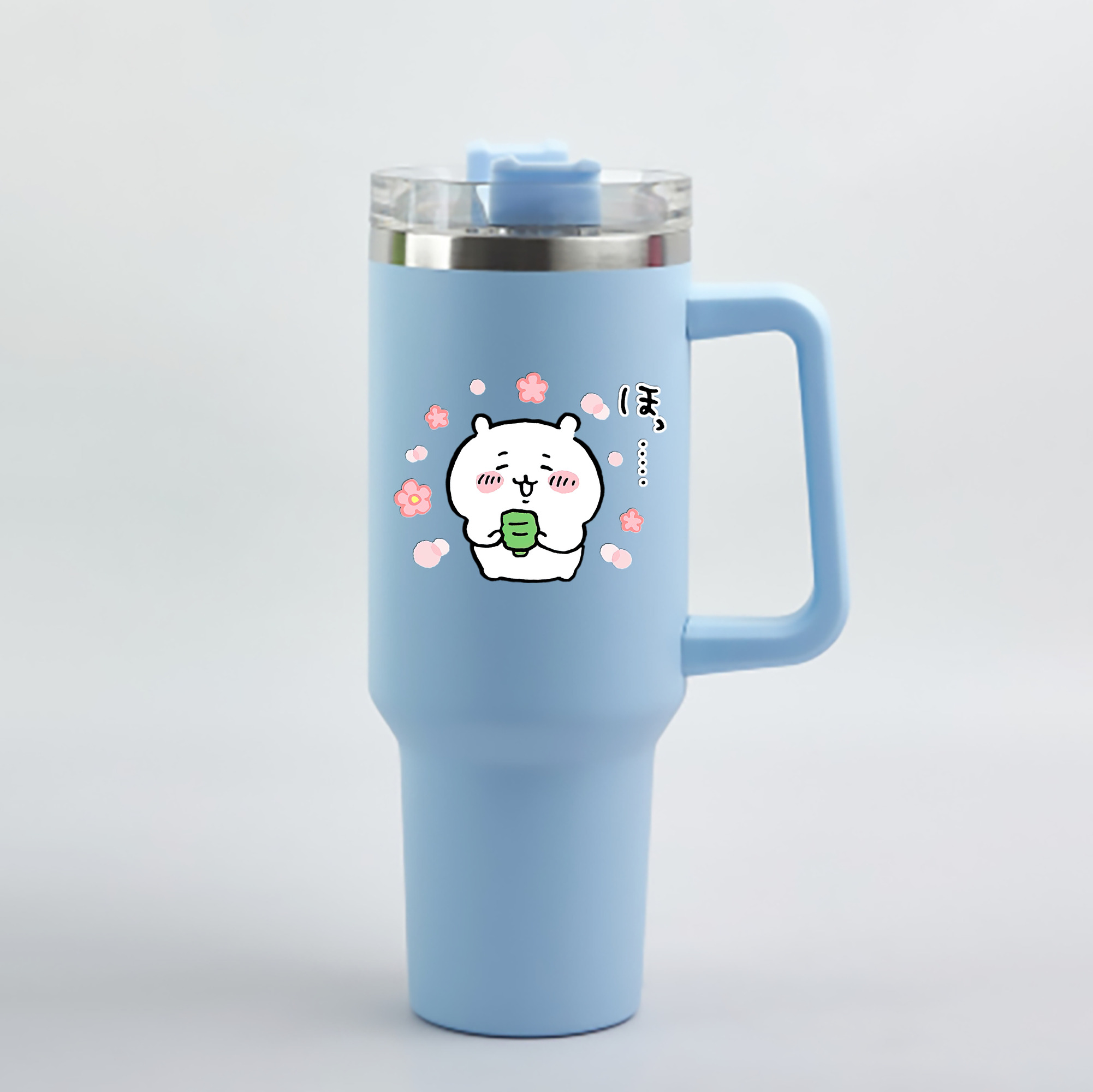 （画像用） ちいかわ ちいかわ Chii-kawa chiikawa 1200mL車用タンブラー - クリスタルステッカー（プラスチックストロー付き）