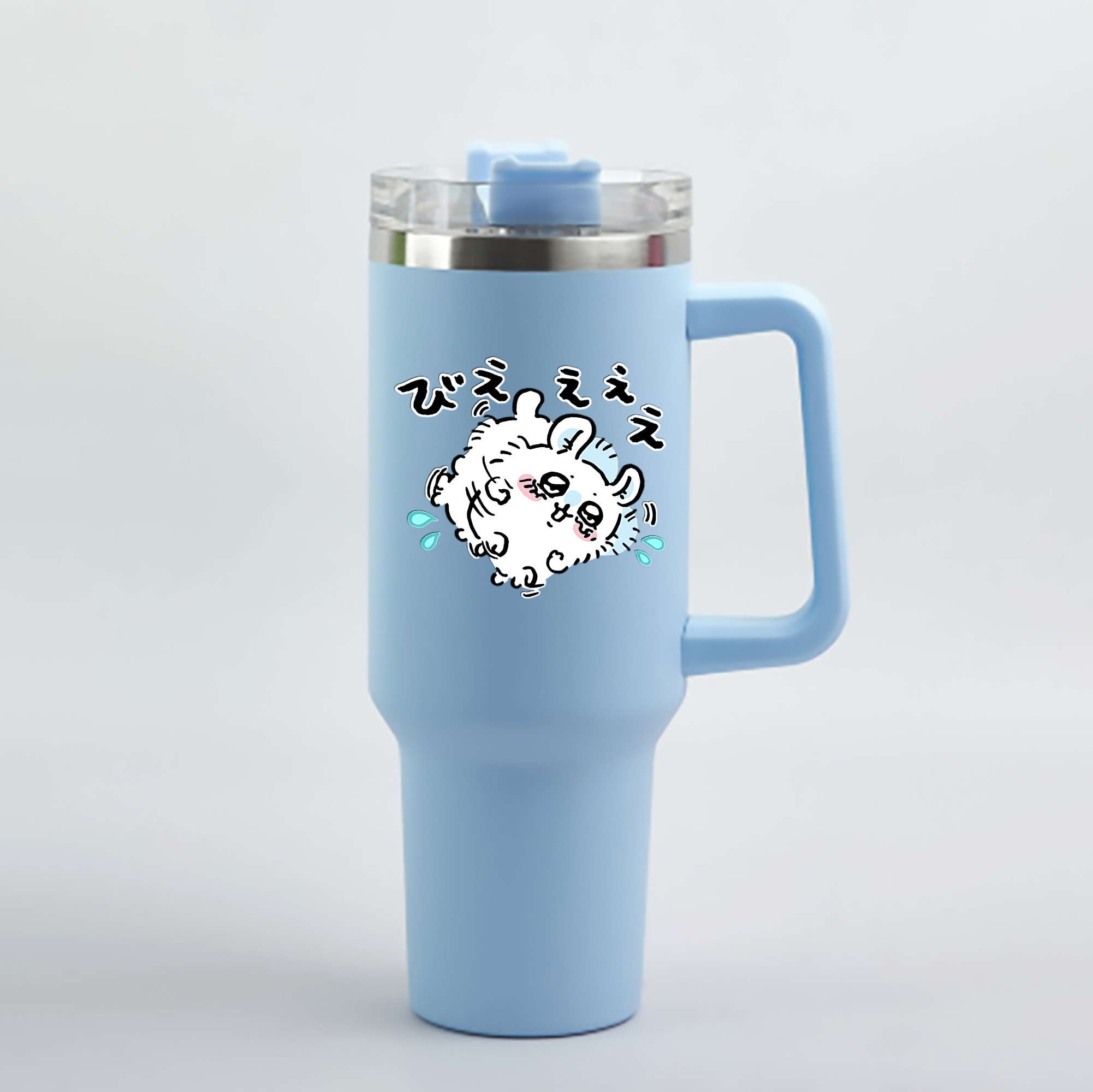 （画像用） ちいかわ モモンガ Chii-kawa Momonga 1200mL車用タンブラー - クリスタルステッカー（プラスチックストロー付き）