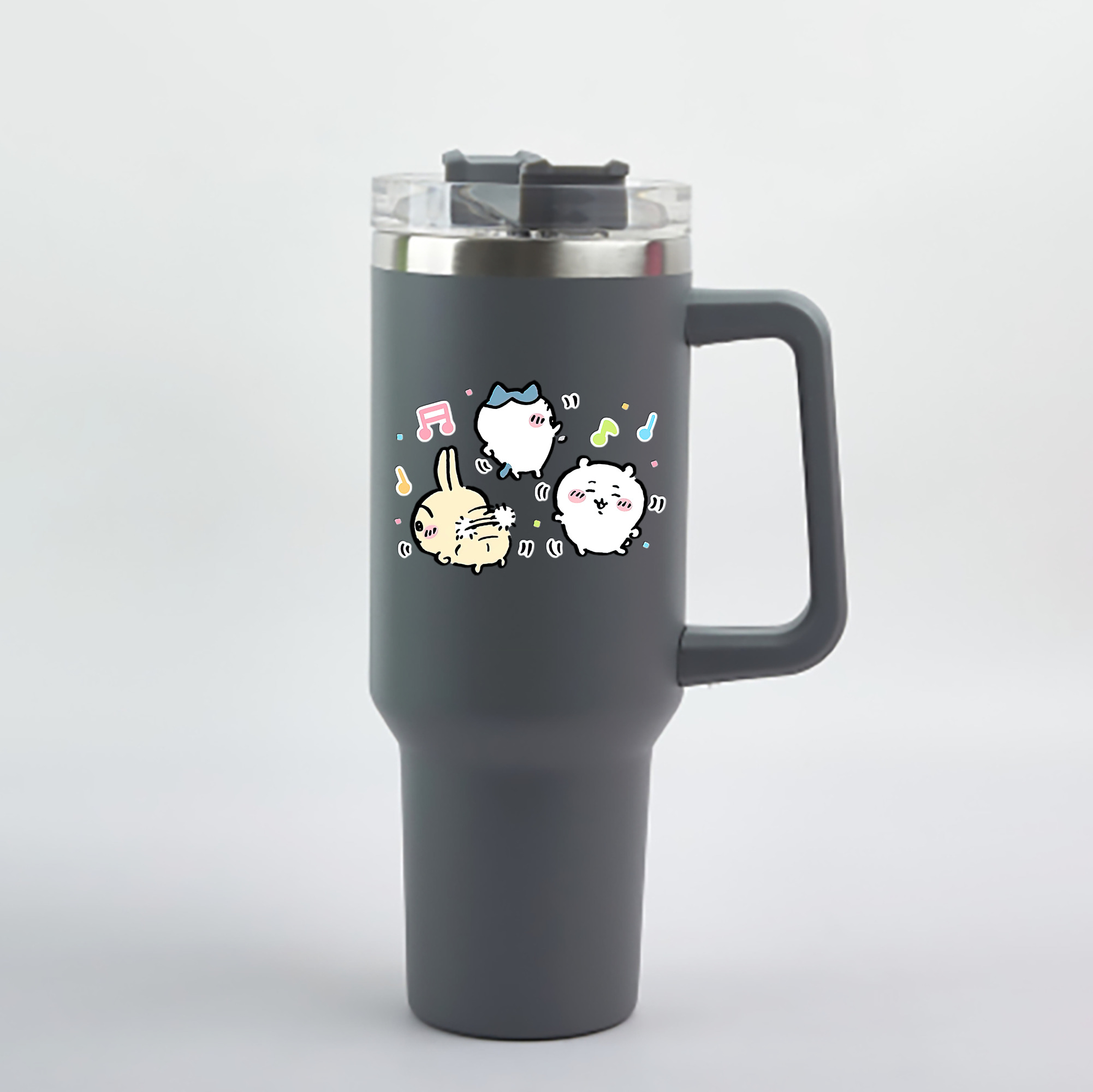 （画像用） ちいかわ うさぎ Chii-kawa usagi 1200mL車用タンブラー - クリスタルステッカー（プラスチックストロー付き）