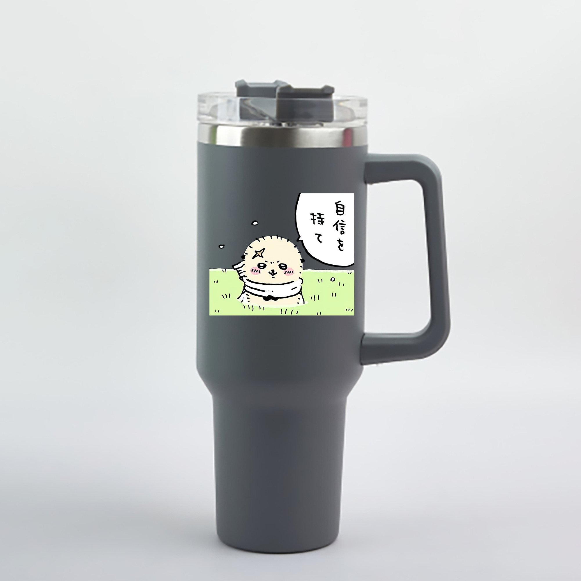 （画像用） ちいかわ ラッコ Chii-kawa Sea otter 1200mL車用タンブラー - クリスタルステッカー（プラスチックストロー付き）