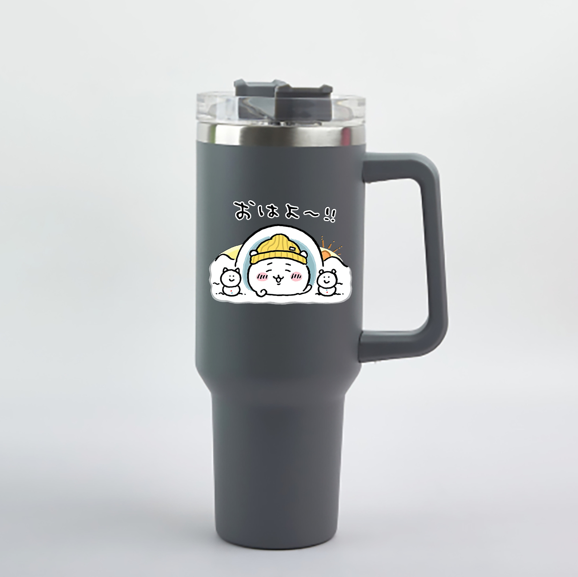 （画像用） ちいかわ ちいかわ Chii-kawa chiikawa 1200mL車用タンブラー - クリスタルステッカー（プラスチックストロー付き）