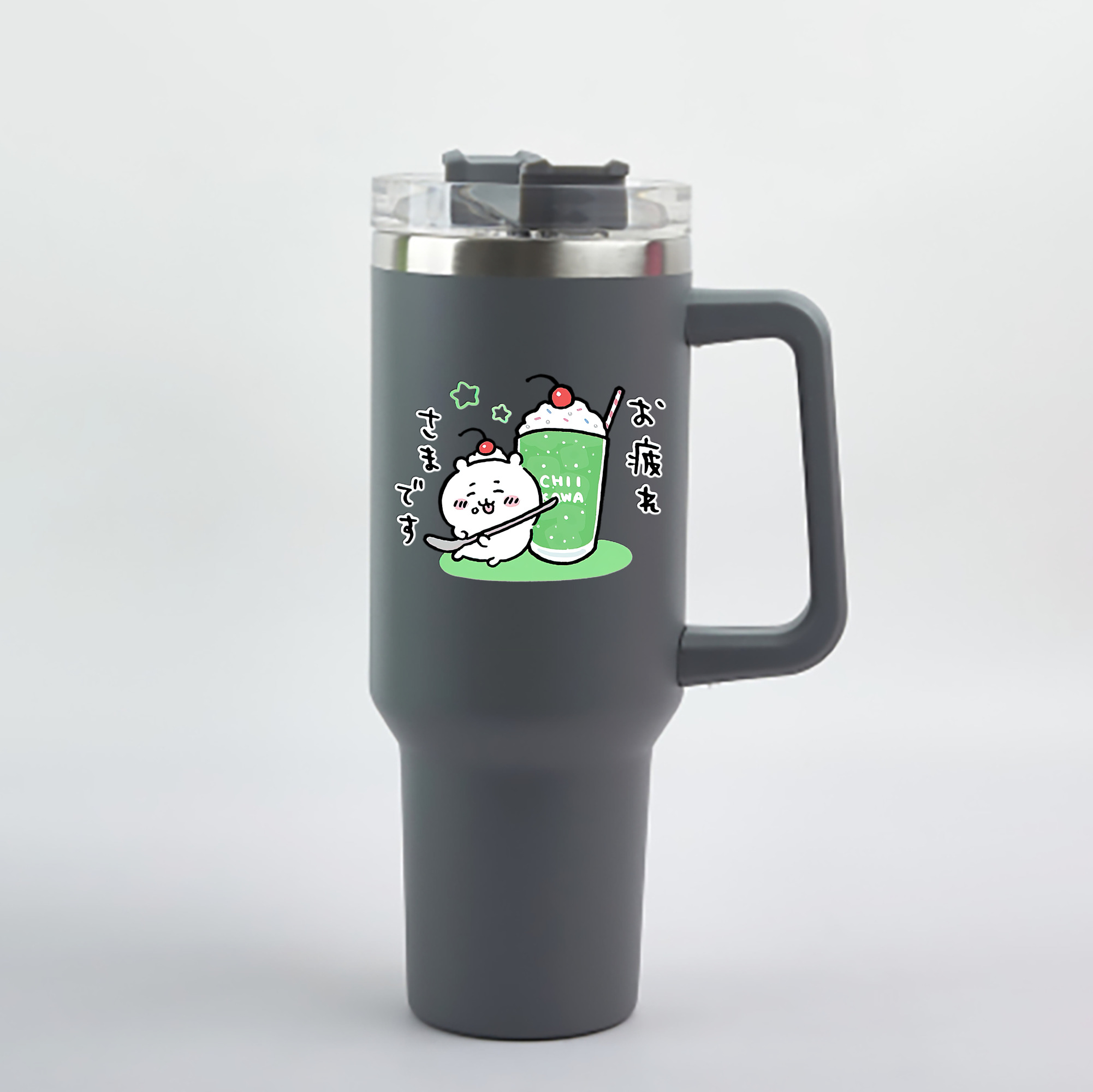 （画像用） ちいかわ ちいかわ Chii-kawa chiikawa 1200mL車用タンブラー - クリスタルステッカー（プラスチックストロー付き）