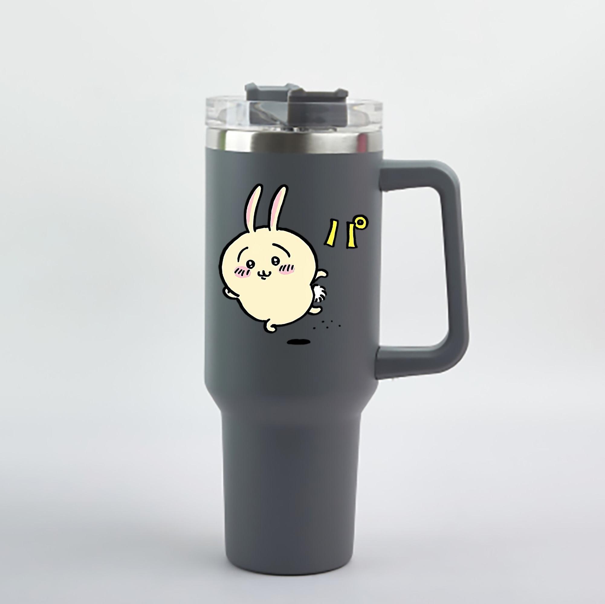 （画像用） ちいかわ うさぎ Chii-kawa usagi 1200mL車用タンブラー - クリスタルステッカー（プラスチックストロー付き）