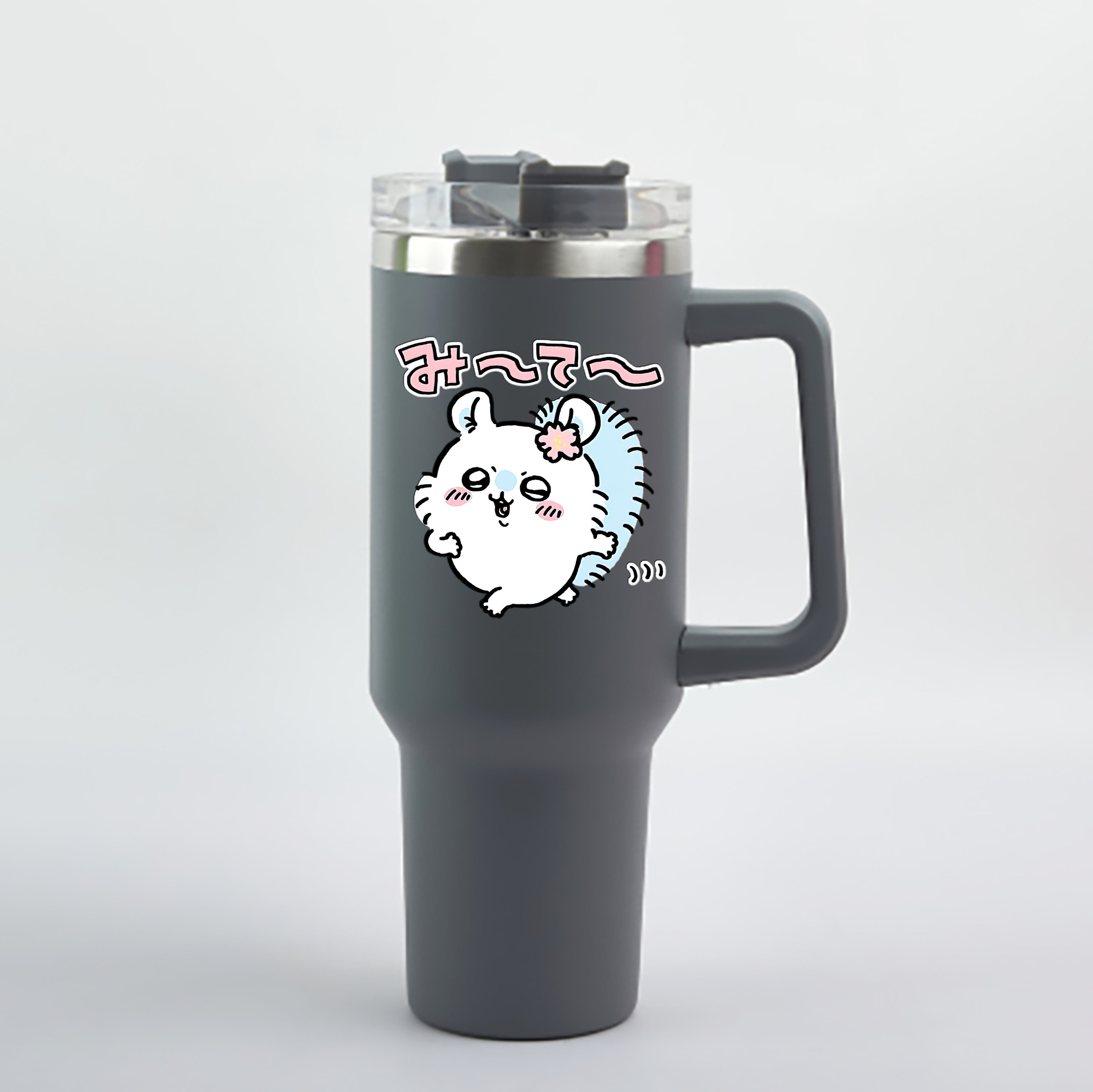 （画像用） ちいかわ モモンガ Chii-kawa Momonga 1200mL車用タンブラー - クリスタルステッカー（プラスチックストロー付き）