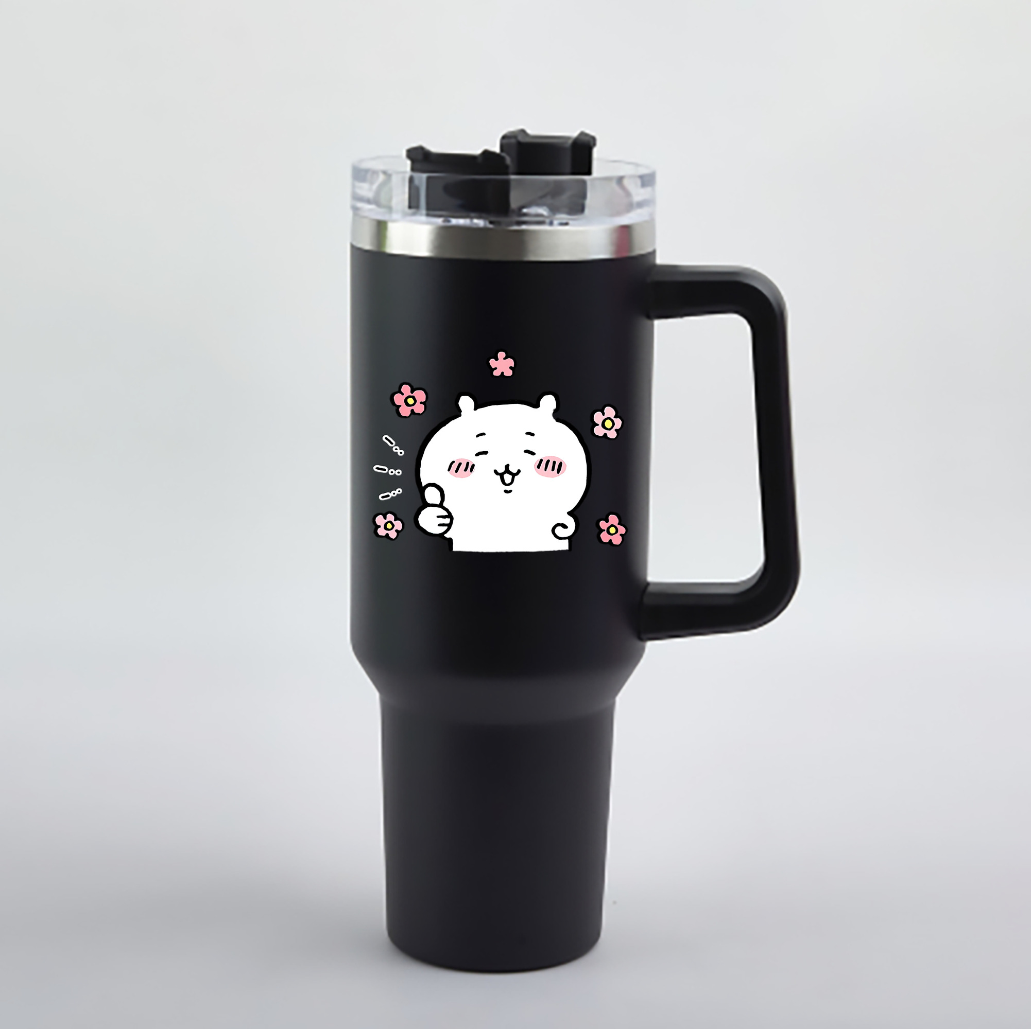 （画像用） ちいかわ ちいかわ Chii-kawa chiikawa 1200mL車用タンブラー - クリスタルステッカー（プラスチックストロー付き）