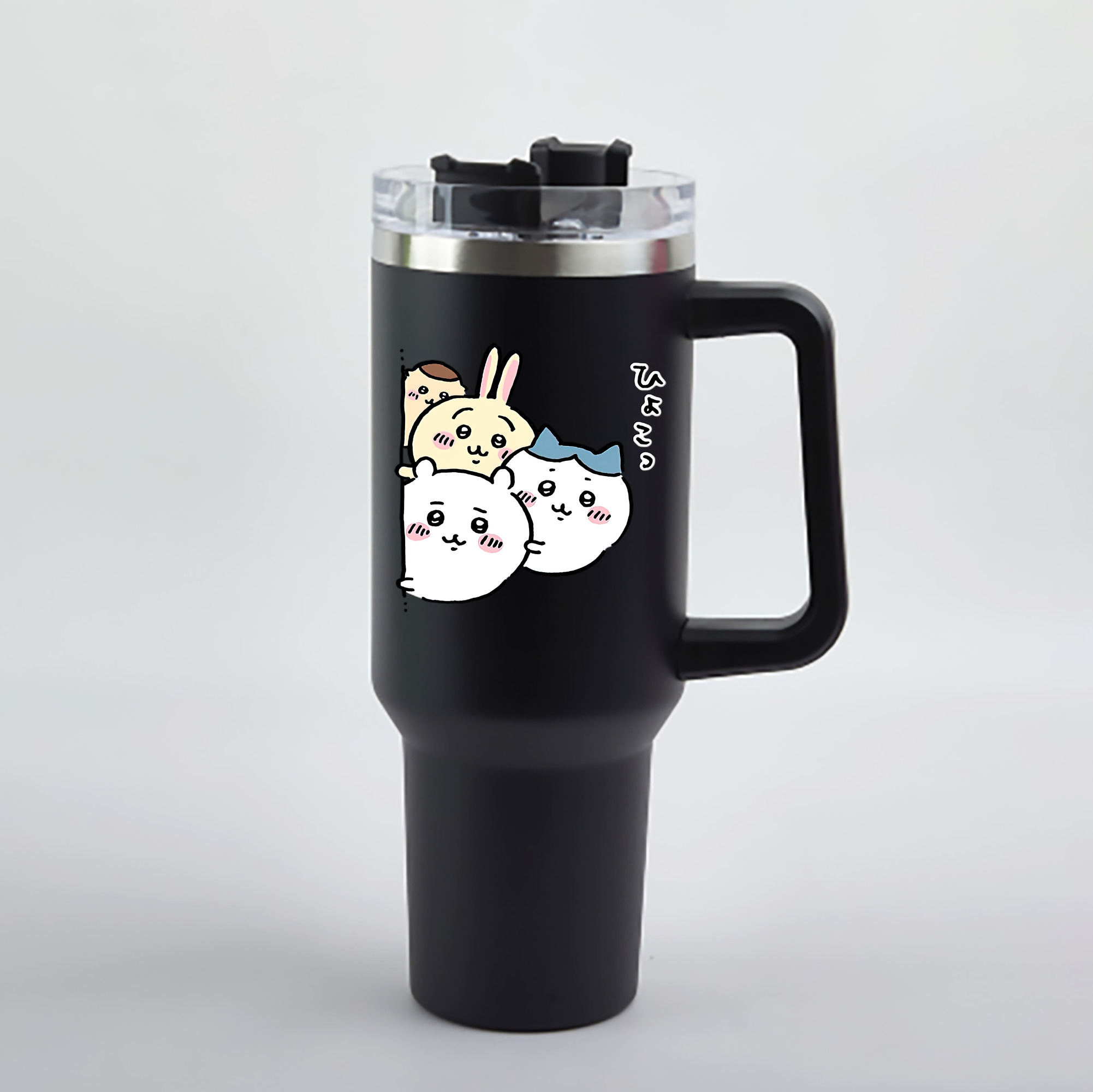 （画像用） ちいかわ ちいかわ Chii-kawa chiikawa 1200mL車用タンブラー - クリスタルステッカー（プラスチックストロー付き）