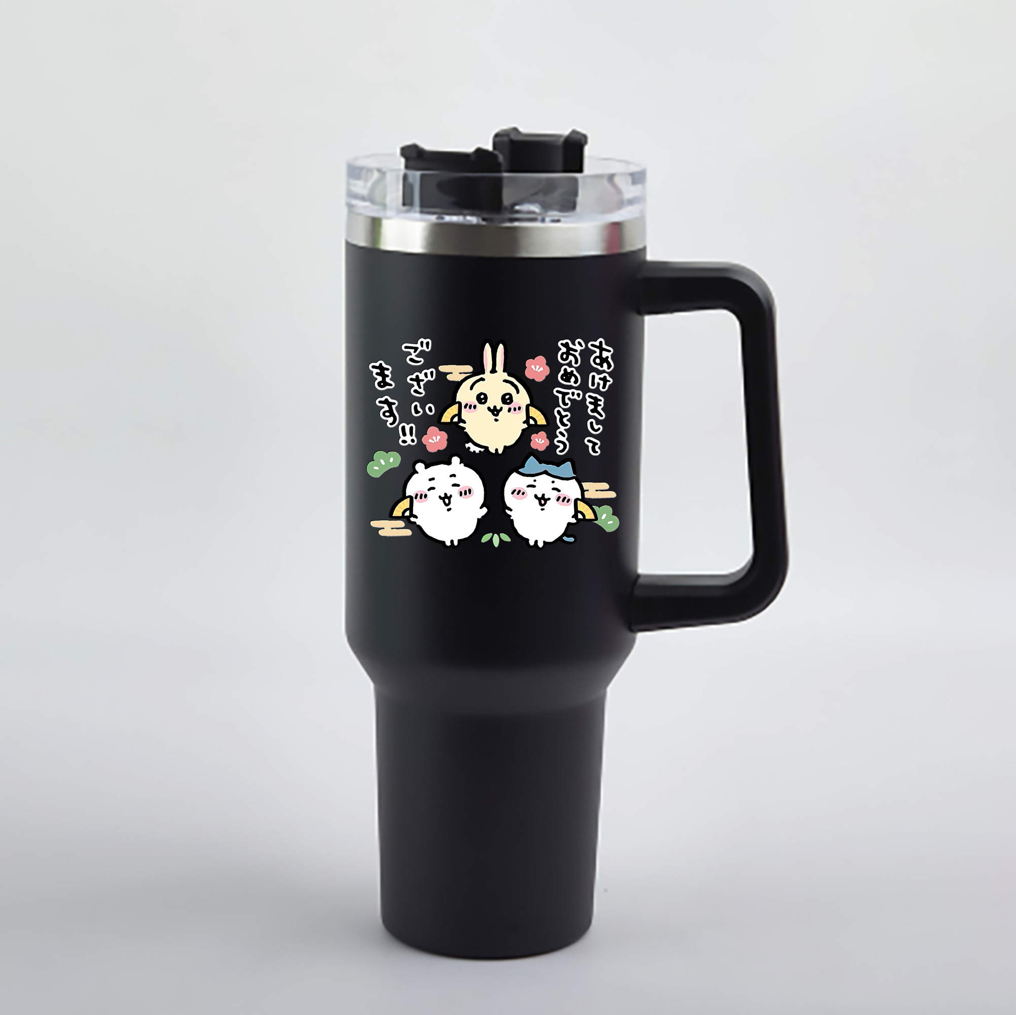 （画像用） ちいかわ ちいかわ Chii-kawa chiikawa 1200mL車用タンブラー - クリスタルステッカー（プラスチックストロー付き）