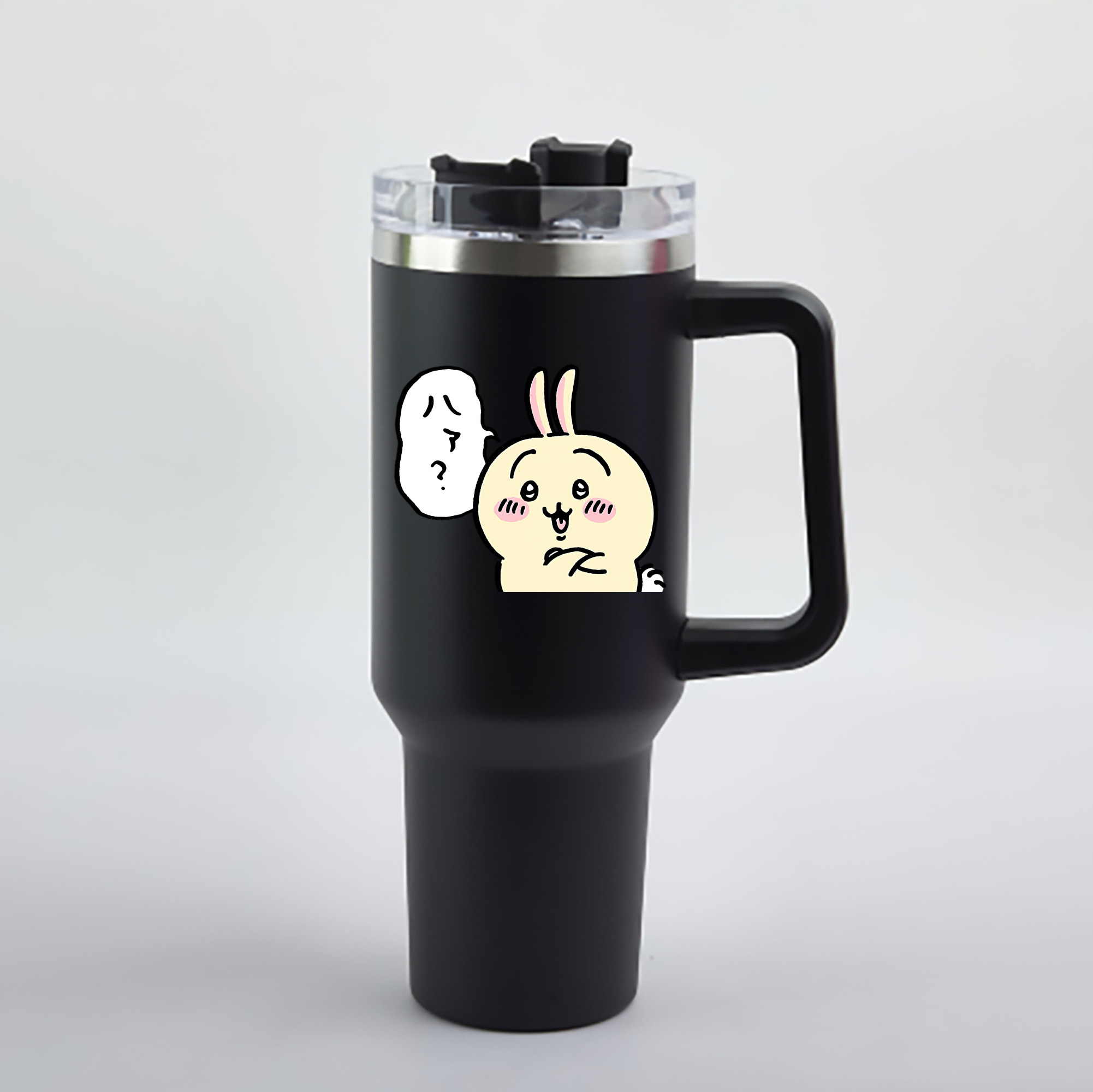 （画像用） ちいかわ うさぎ Chii-kawa usagi 1200mL車用タンブラー - クリスタルステッカー（プラスチックストロー付き）
