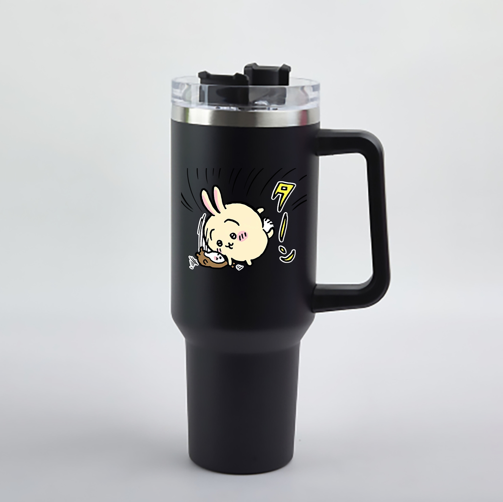 （画像用） ちいかわ うさぎ Chii-kawa usagi 1200mL車用タンブラー - クリスタルステッカー（プラスチックストロー付き）