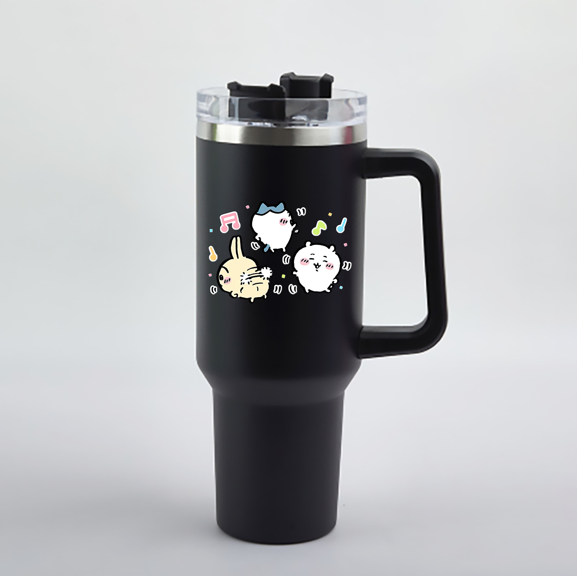 （画像用） ちいかわ うさぎ Chii-kawa usagi 1200mL車用タンブラー - クリスタルステッカー（プラスチックストロー付き）