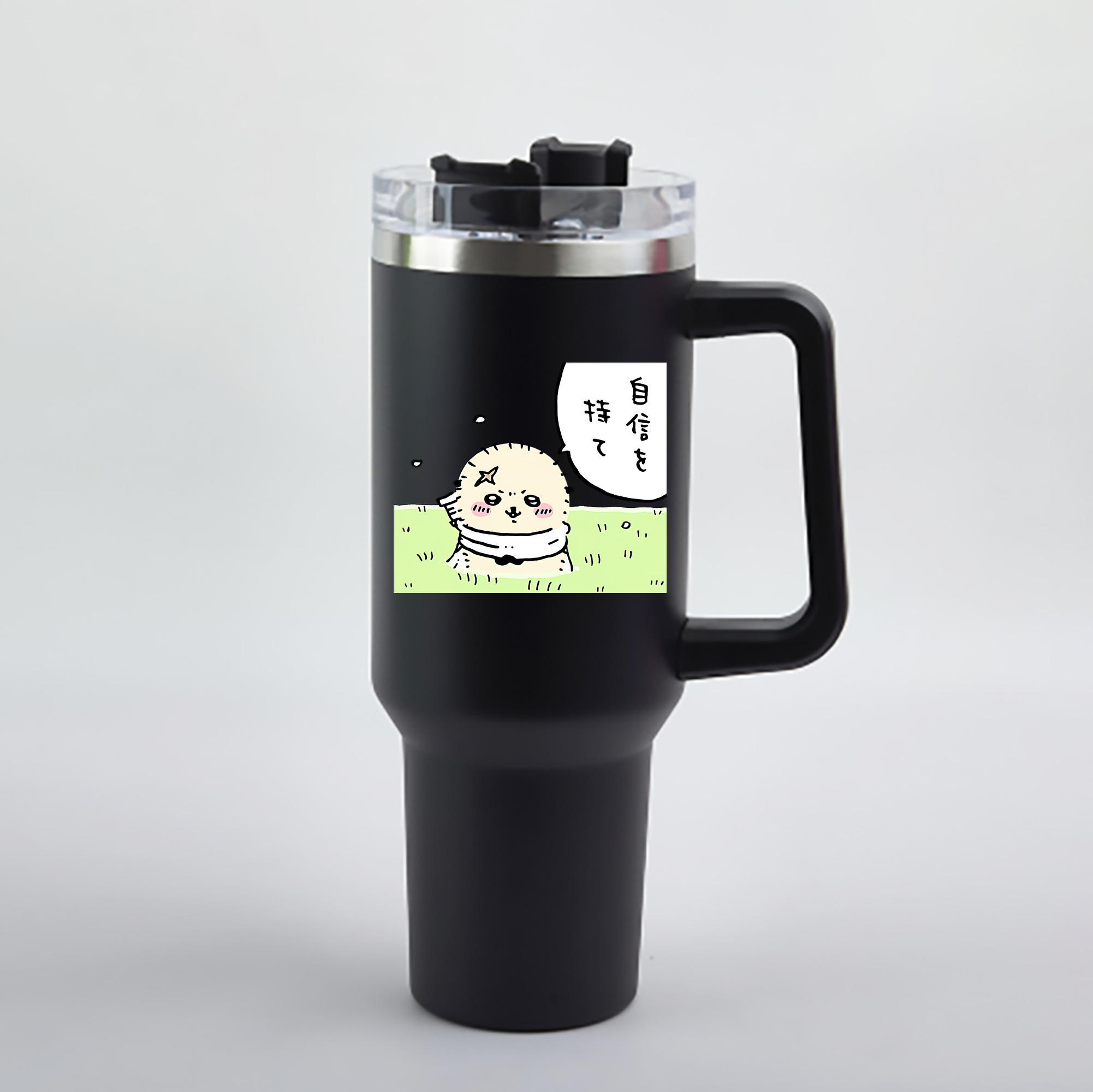 （画像用） ちいかわ ラッコ Chii-kawa Sea otter 1200mL車用タンブラー - クリスタルステッカー（プラスチックストロー付き）