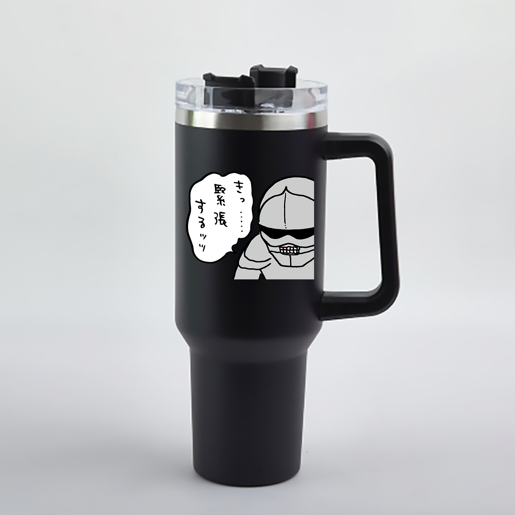 （画像用） ちいかわ 労働の鎧さん Chii-kawa Mr. Armor of Labor 1200mL車用タンブラー - クリスタルステッカー（プラスチックストロー付き）