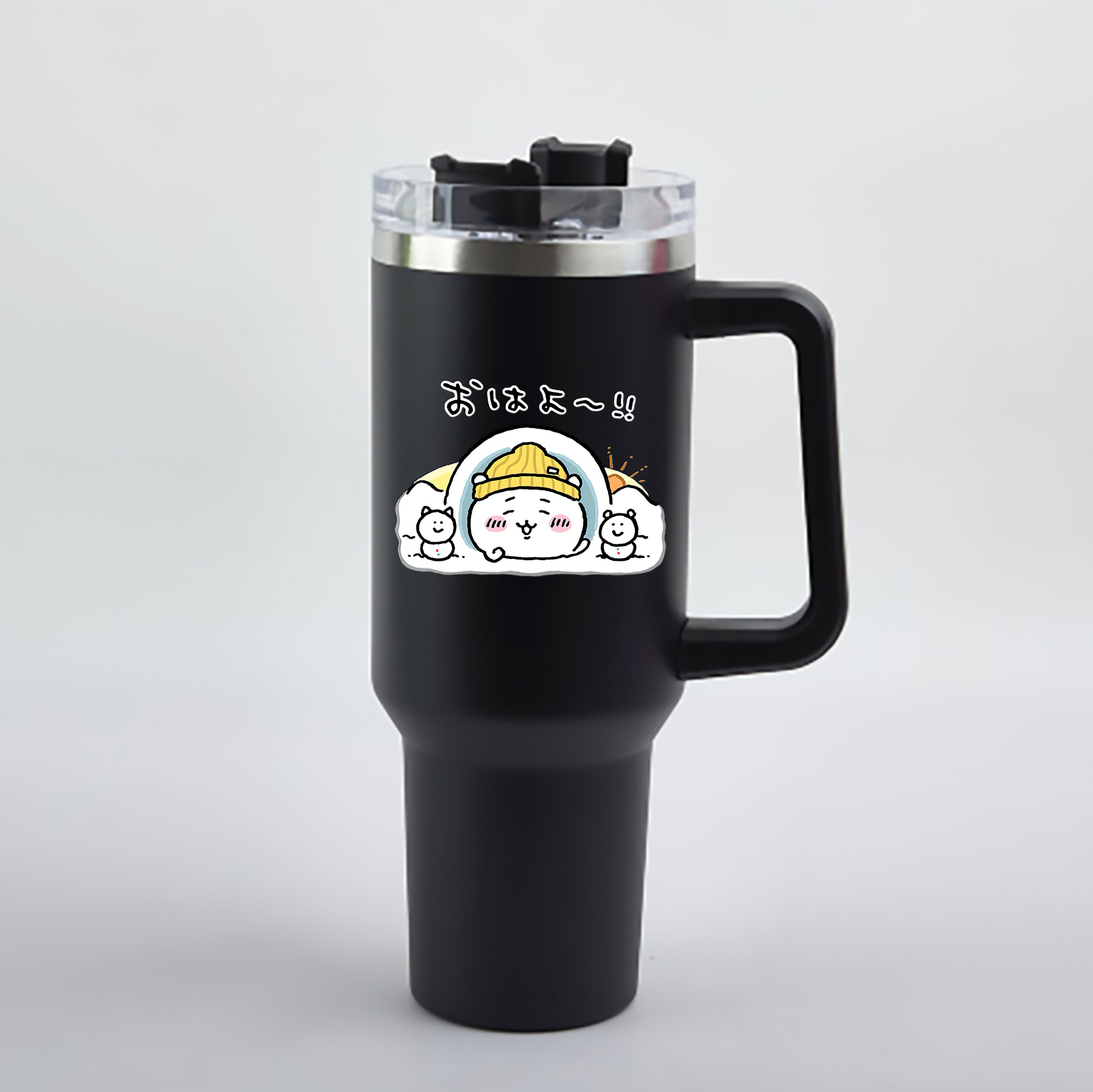 （画像用） ちいかわ ちいかわ Chii-kawa chiikawa 1200mL車用タンブラー - クリスタルステッカー（プラスチックストロー付き）