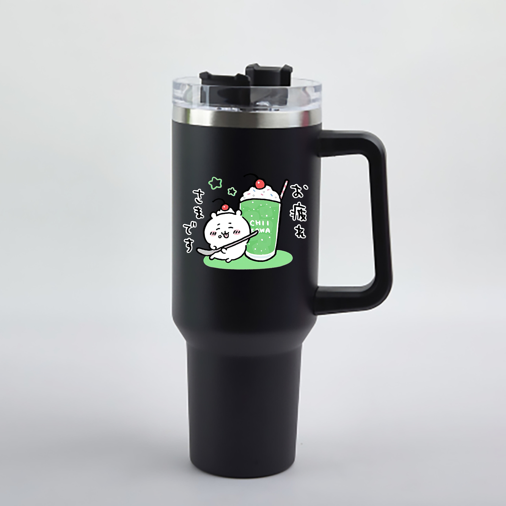 （画像用） ちいかわ ちいかわ Chii-kawa chiikawa 1200mL車用タンブラー - クリスタルステッカー（プラスチックストロー付き）